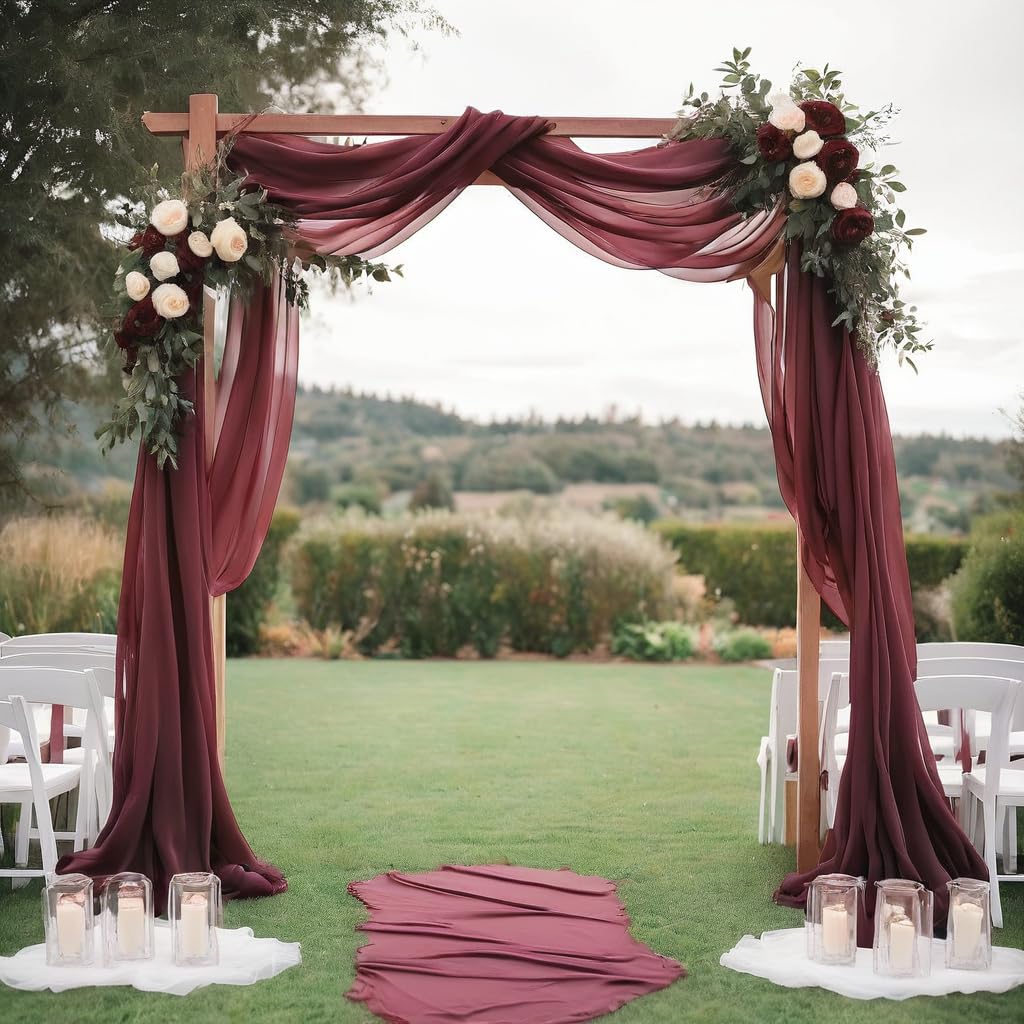 Barcelonetta | Chiffon Fabric | Decoration, Drapery Fabric | Wedding, Gender Reveal, Baby Shower, Birthday | for Arbor, Arch, Canopy, Table and Chair Decoration (Dusty Rose, 10 Yards)
