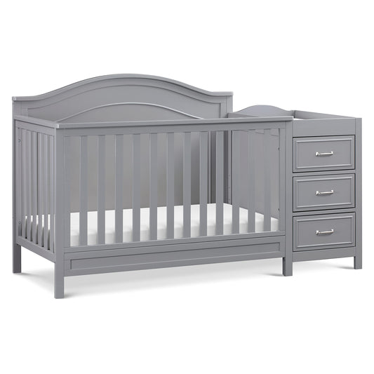 DaVinci Charlie 4-in-1 Convertible Mini Crib and Changer Combo in White, Greenguard Gold Certified