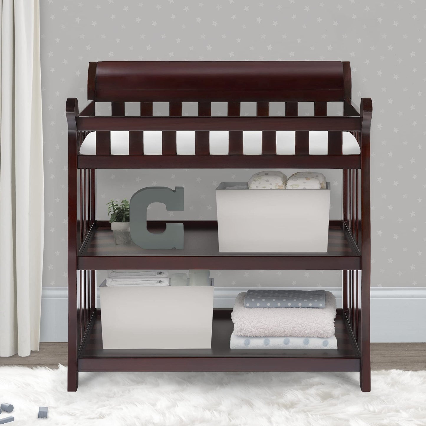 Delta Children Eclipse Changing Table with Changing Pad, White