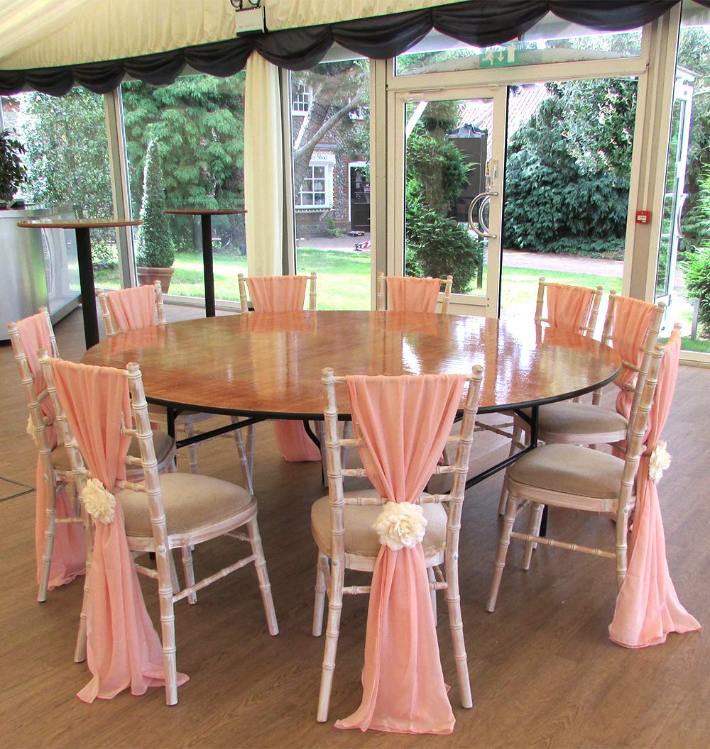 Barcelonetta | Chiffon Fabric | Decoration, Drapery Fabric | Wedding, Gender Reveal, Baby Shower, Birthday | for Arbor, Arch, Canopy, Table and Chair Decoration (Dusty Rose, 10 Yards)