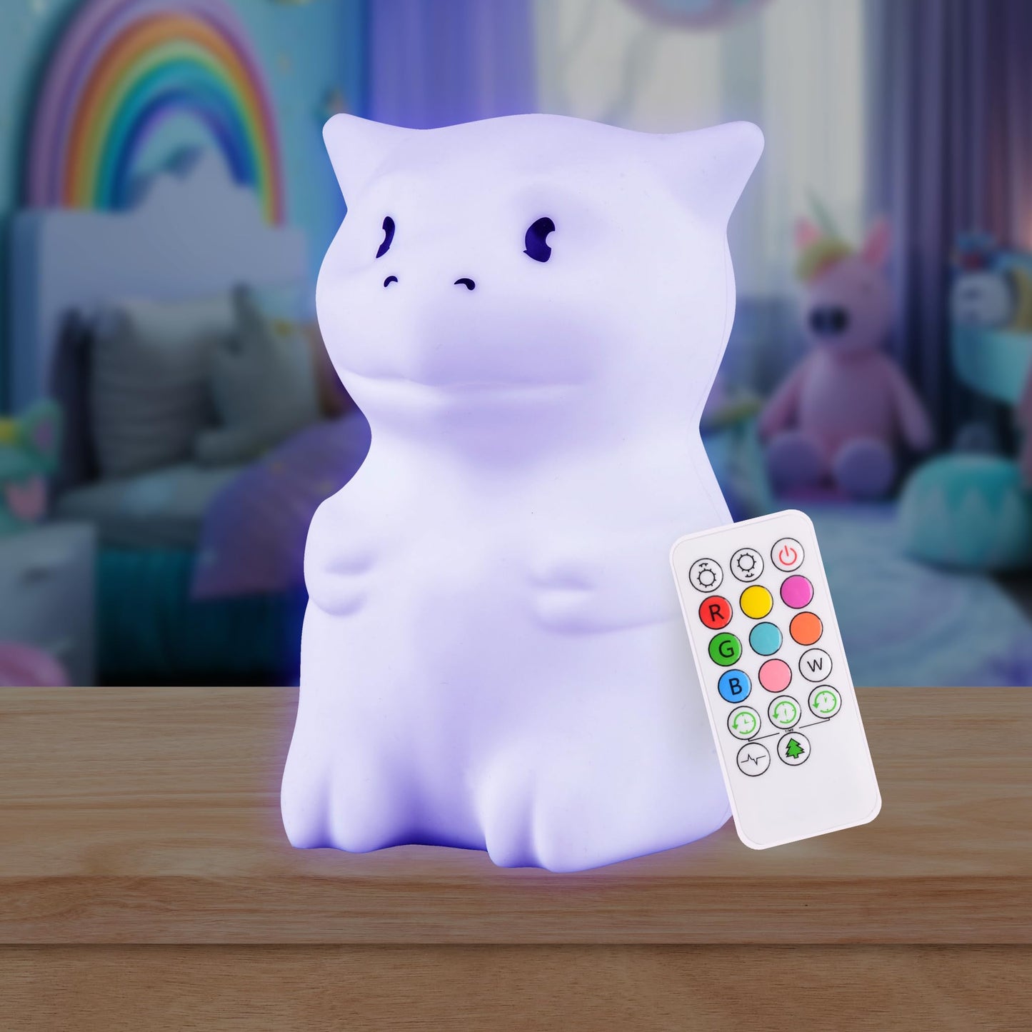 Lumipets Remote Control Silicone Night Light for Kids - Pig Design with 9 Soft Colors & Sleep Timer - Rechargeable, Battery-Operated Lamp for Bedroom | Baby Nursery, Toddler, Girls, Boys