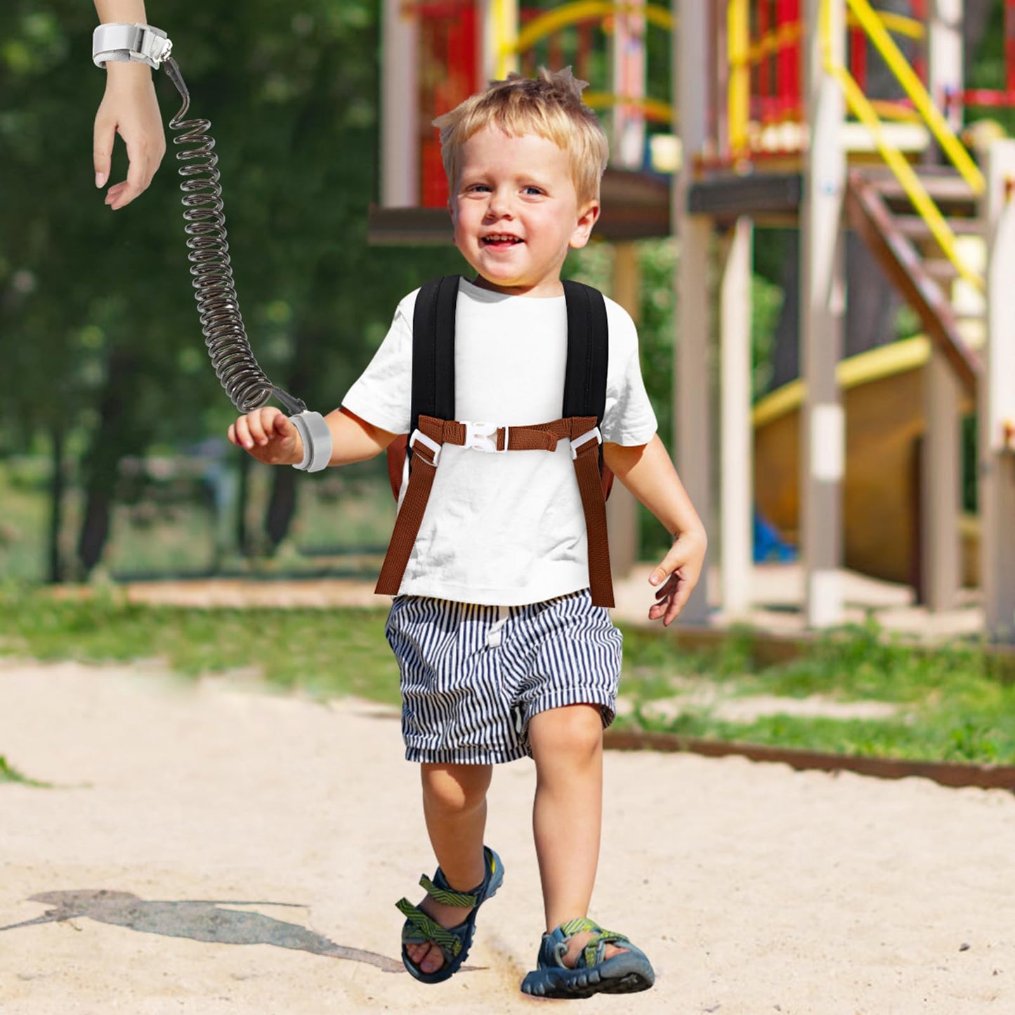 Accmor Toddler Leash Backpack, Children Safety Walking Harness Cute Excavator Bag with Anti Lost Wrist Link, Kids Travel Essential Mini Rucksack Back Pack with Strap Tether for Baby Boys