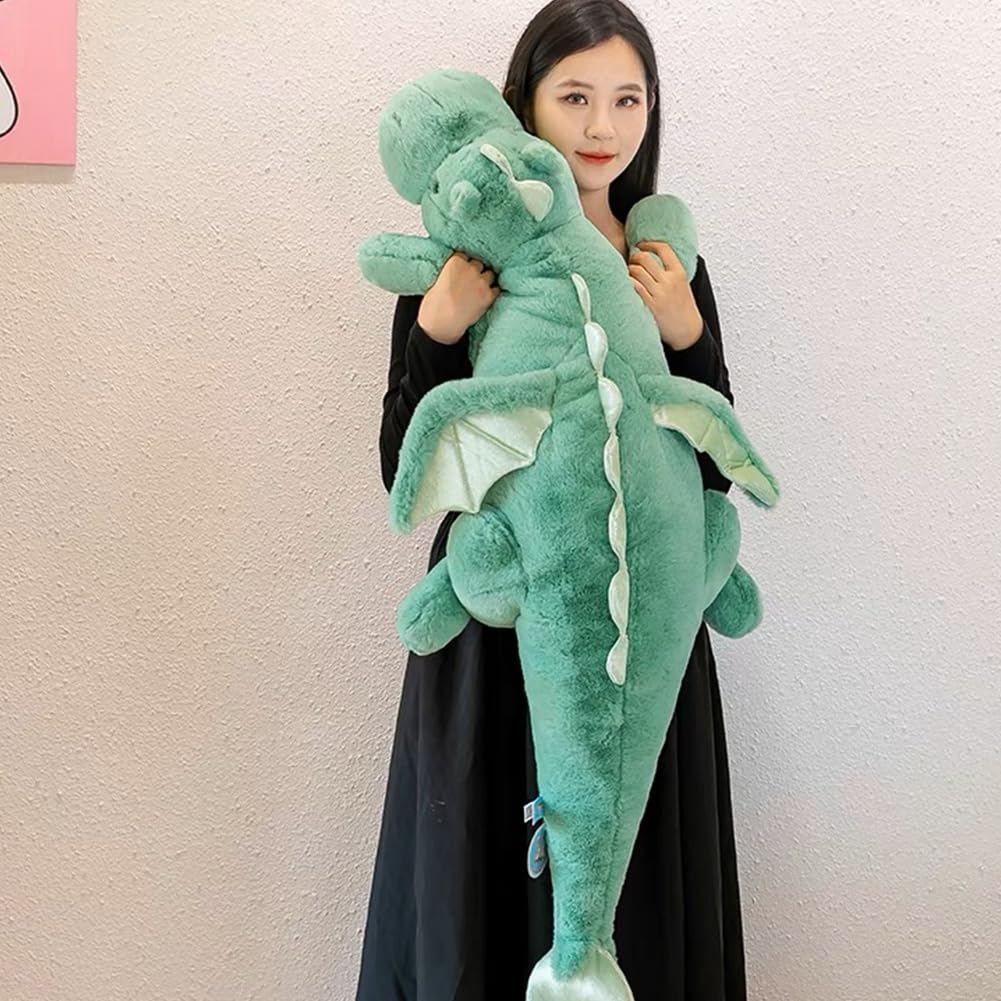 43.3Inches 7Lbs Blue Weighted Dragon Stuffed Animal, Large Blue Weighted Dragon Plush Toy for Kids and Adults(2025 Update Version)