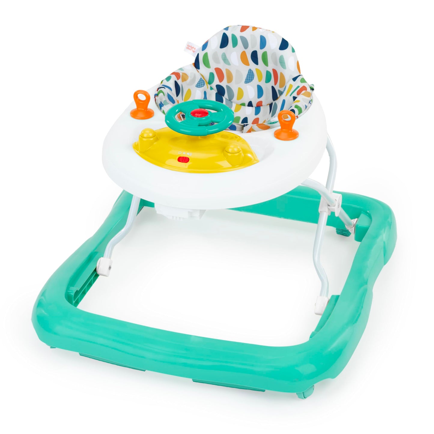 Bright Starts JuneBerry Walk-A-Bout Baby Walker and Entertainer, Removeable Floor Toy, with Easy Fold Frame for Storage, Ages 6 Months +