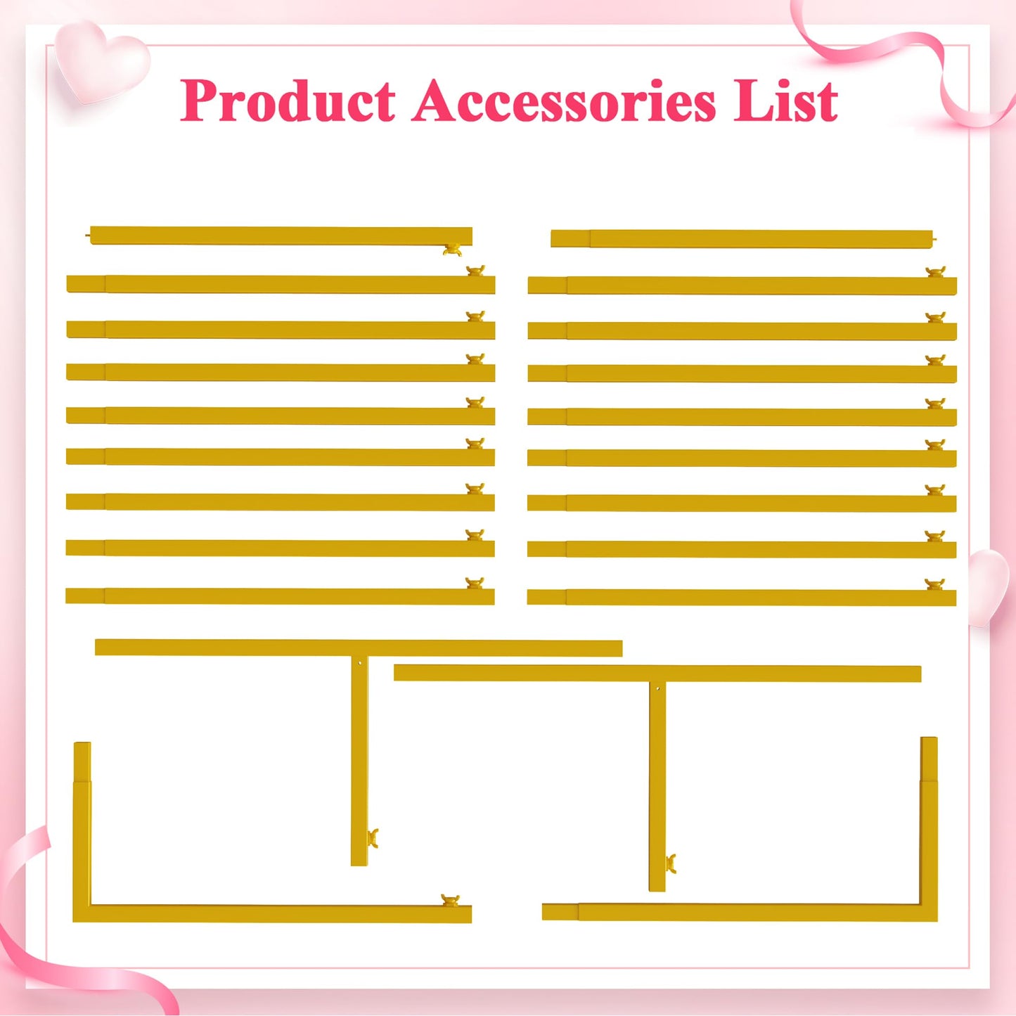 Wokceer Wedding Arch Backdrop Stand Square 6.6FTx6.6FT Gold Metal Balloon Arch Stand Garden Arbor Backdrop Frame for Wedding Birthday Party Baby Shower Photo Booth Background Decoration