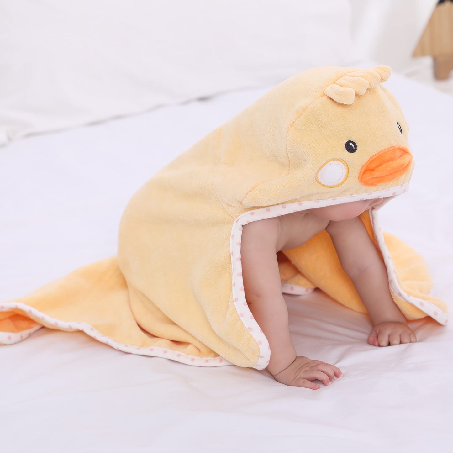 Baby Hooded Towel with Unique Animal Design Ultra Soft Thick Cotton Bath Towel for Newborn (Bunny)