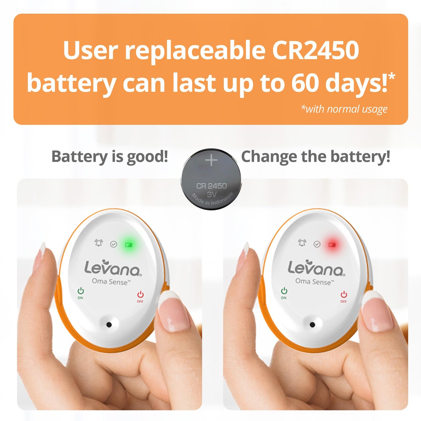 Levana Oma Sense Portable Baby Breathing Movement Monitor with Vibrations and Audible Alerts Designed to Stimulate Baby and Alert Parents
