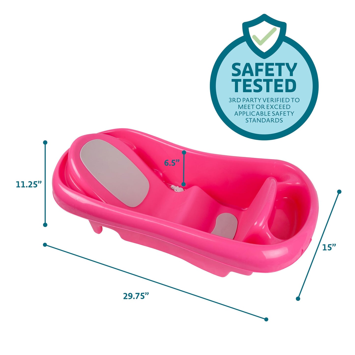 The First Years Newborn to Toddler Baby Bath Tub - Convertible 3-in-1 Baby Tub with Removable Sling - Ages 0 to 24 Months - Sure Comfort - Pink