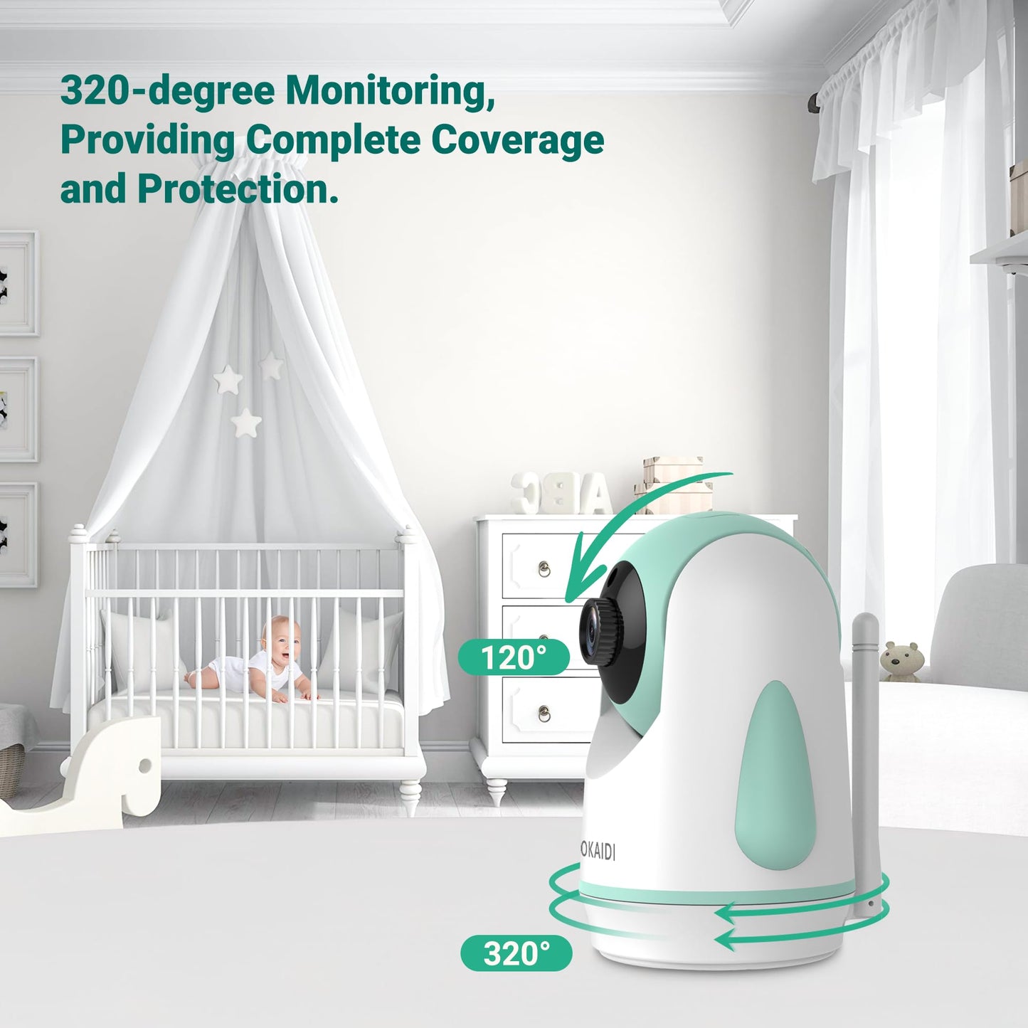 Baby Monitor with Camera and Audio,6.0" IPS Screen Baby Camera Monitor with 150 Languages Supported,30H Battery,1000ft Range Travel Baby Monitor No WiFi,Night Vision,2-Way Audio