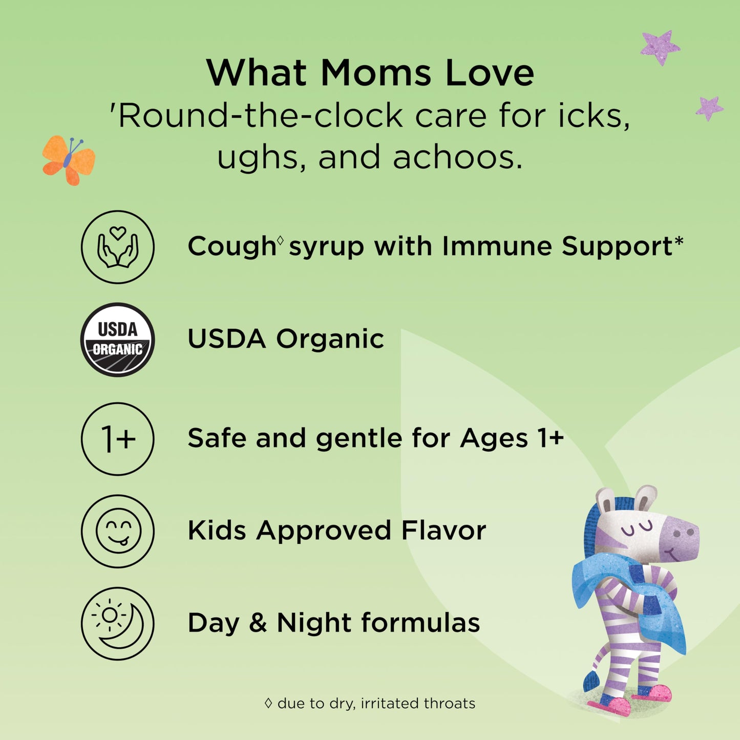 Hyland's Kids Nighttime Organic Cough Syrup and Immune Support with Agave, Elderberry and Pomegranate, Soothes Cough, and Supports Immunity, 4 Fl. Oz.