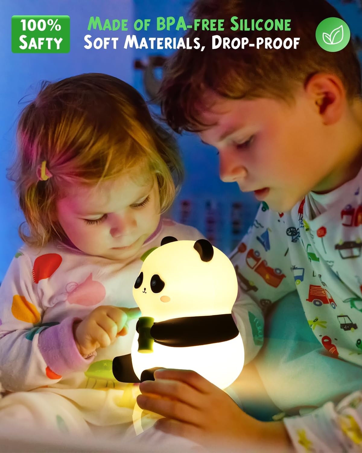 DuDu Duck Night Light, Cute Duck Lamp, Squishy Silicone Nightlight for Bedrooms with 30 Minutes Timer, Rechargeable Bedside Lamp with Touch Control for Bedrooms, Living Room