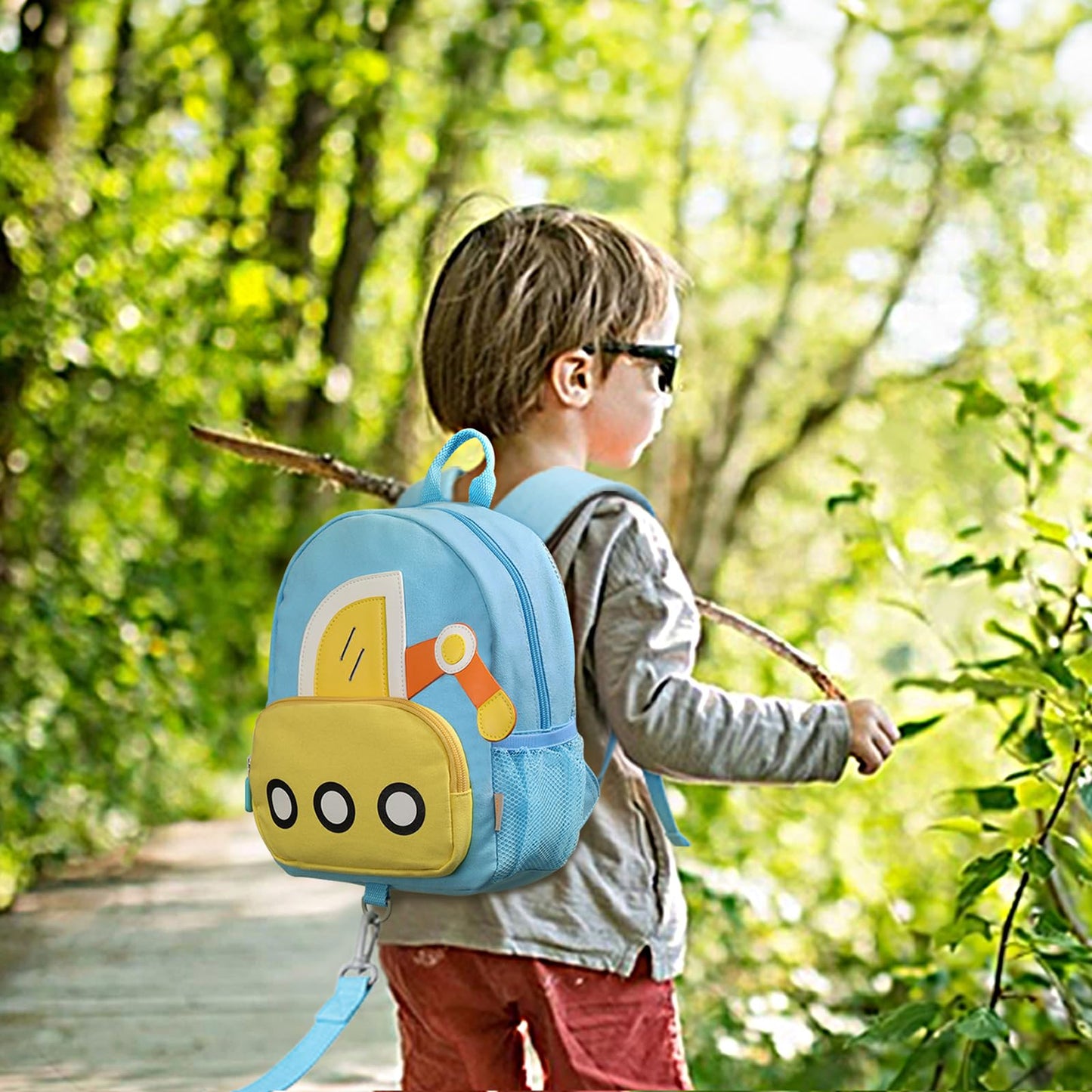 GAGAKU Toddler Backpack with Leash - Mini Kids Backpacks for Boys 2-5 Years Child Safety Backpack 3D Cartoon Animal Anti-Lost Preschool Bags - Blue