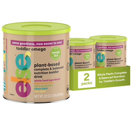ELSE NUTRITION Toddler Formula 12-36 Months w/Omega 3&6 for Brain Development - Lactose Free, Dairy Free Nutrition Drink - Plant Based Protein Powder w/ 20+ Vitamins (22oz, 1-Pack)
