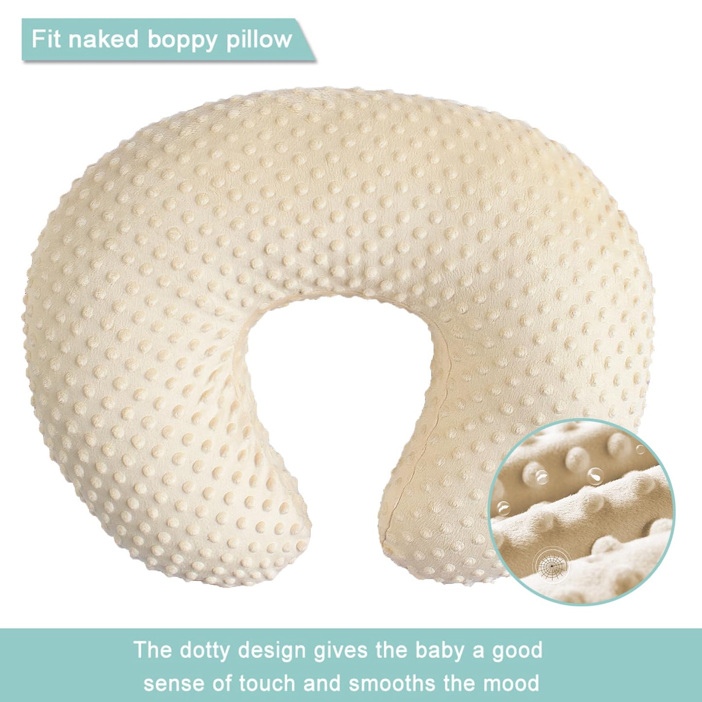 OWLOWLA Nursing Pillow Cover, Breastfeeding Pillow Slipcover Fits Nursing Pillow for Baby Boy Girl(Blush Pink)