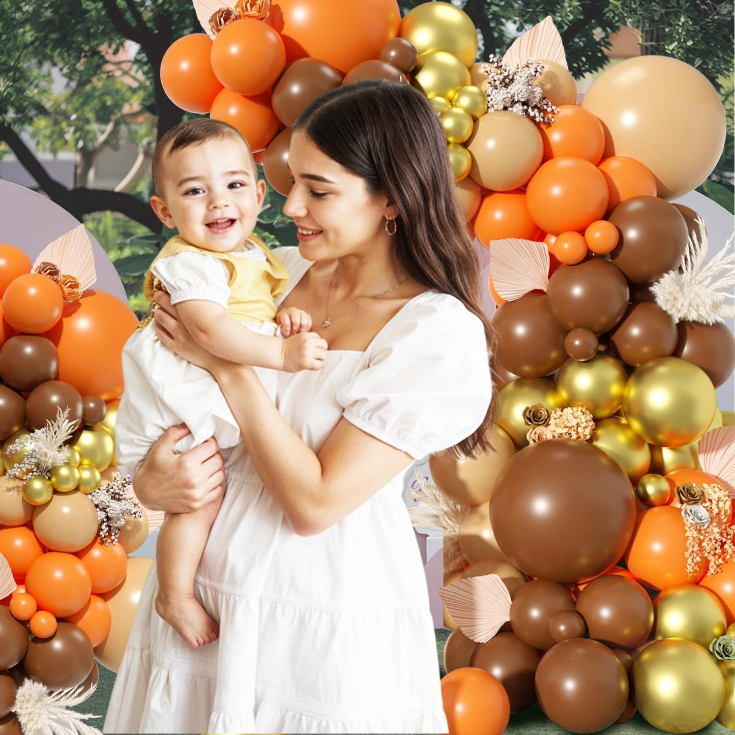 Dusty Pink Brown Balloon Arch Kit, Double Stuffed Blush Brown Cream Beige Nude Tan Pink Balloons Boho Balloon Garland Kit for Birthday Baby Shower Wedding Bridal Shower Gender Reveal Party Decoration