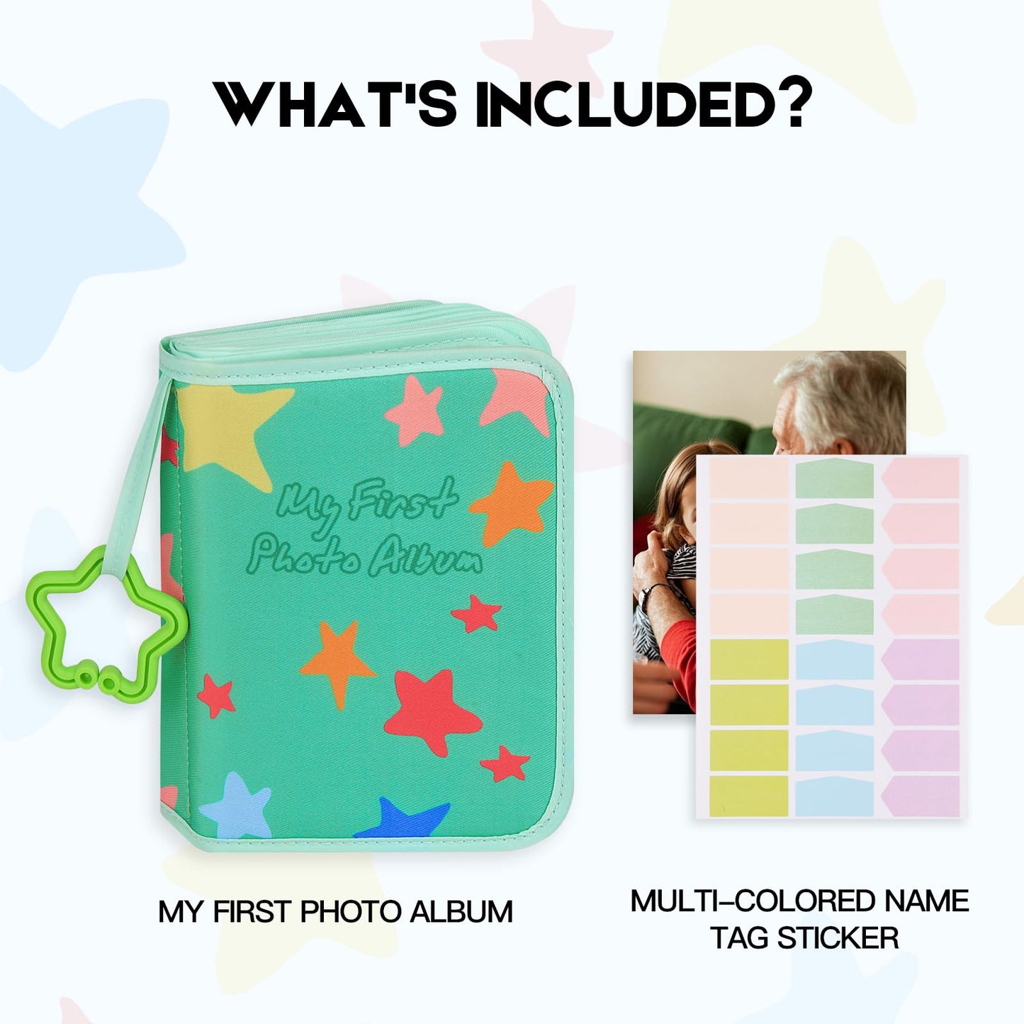 Baby's My First Photo Album for Baby Holds 21 4x6 Photos, Baby Photo Album Soft Cloth Family Book, My First Family Album for 4x6 Baby Shower Kids Toddlers Family Pictures, Toddler Photo Album (Blue)