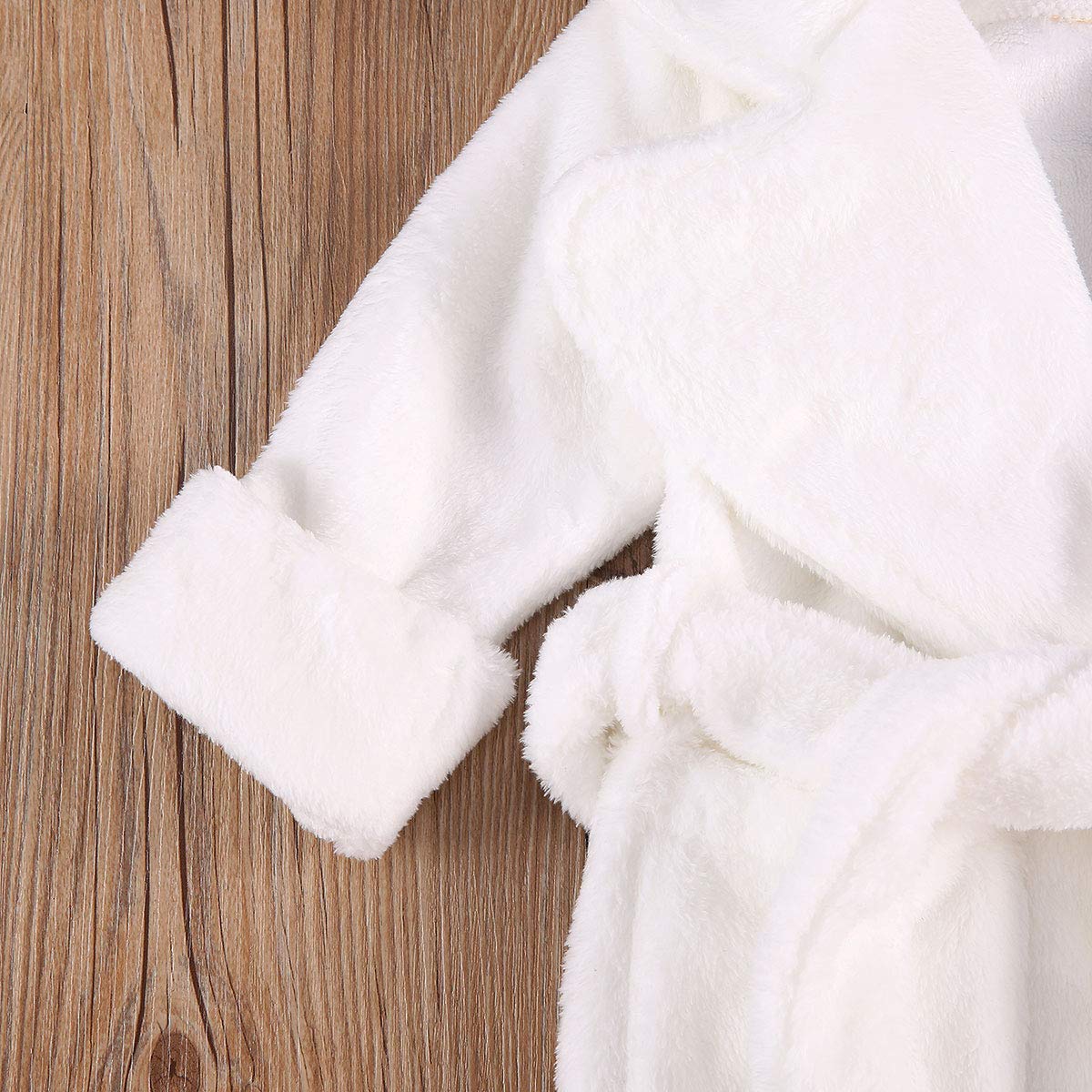 Qiylii Unisex Baby Plush Bathrobe Plain Kimono Gown Newborn Toddler Girls Boys Towel Robe Nightwear Clothes
