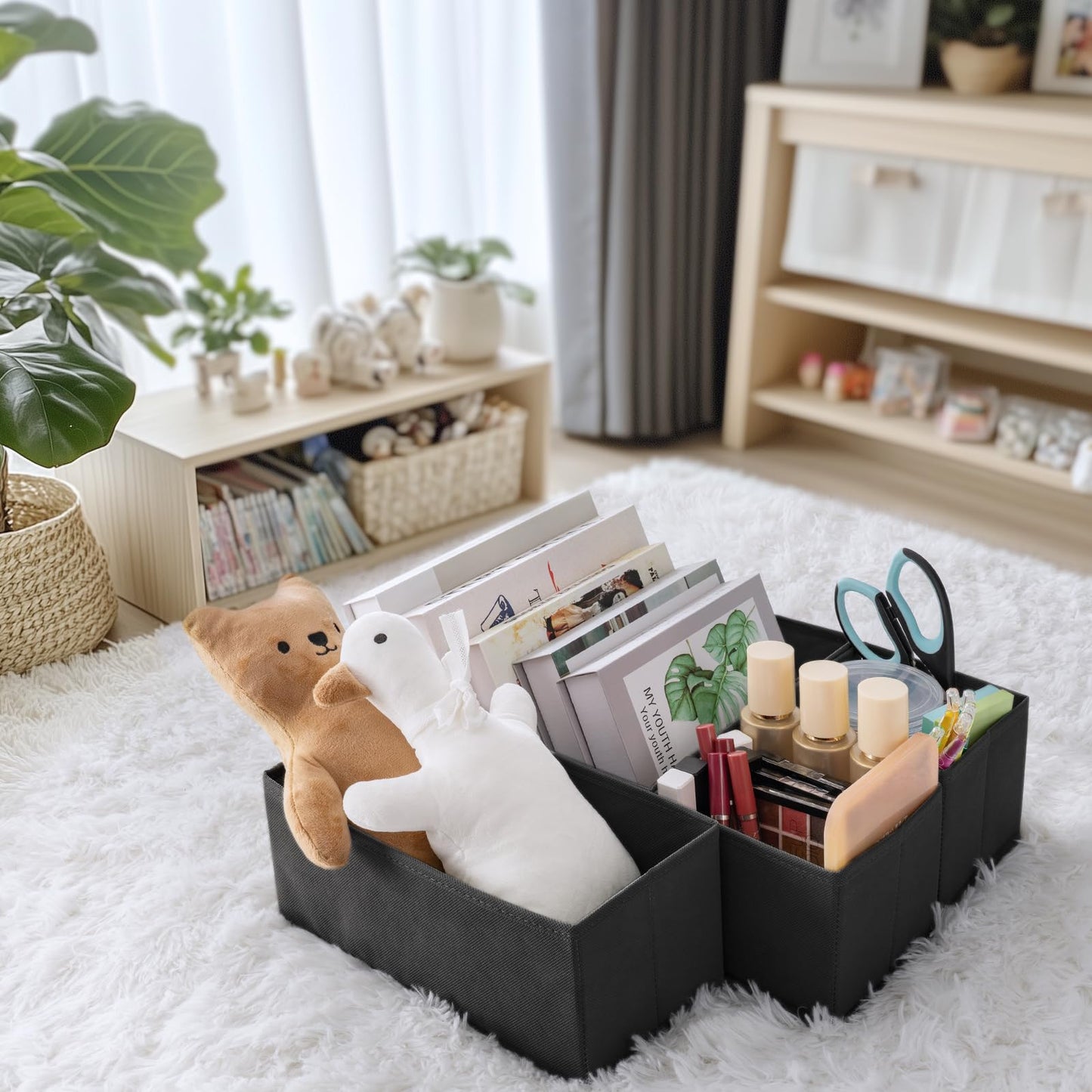 Criusia Drawer Organizer Clothes, 10 Pack Dresser Organizer for Baby Clothes, Underwear, Sock- Foldable Closet Organization and Storage Dividers Bins for Nursery, Bedroom (Beige)