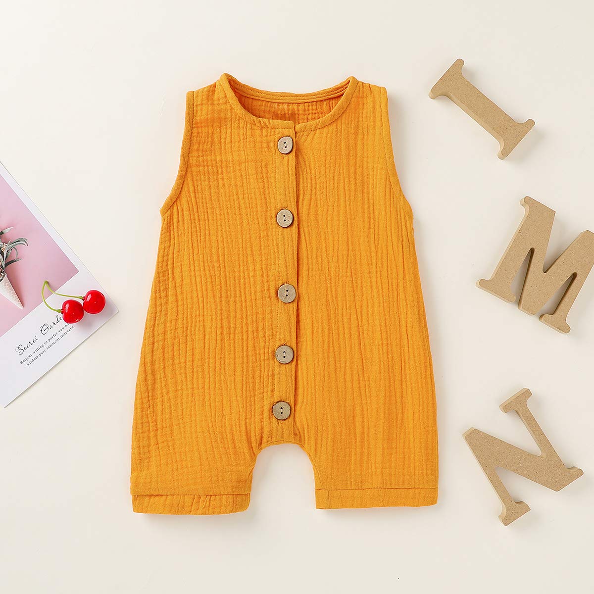 Infant Newborn Baby Boys Girls Cotton Linen Romper Summer Jumpsuit Sleeveless Overalls Clothing Set