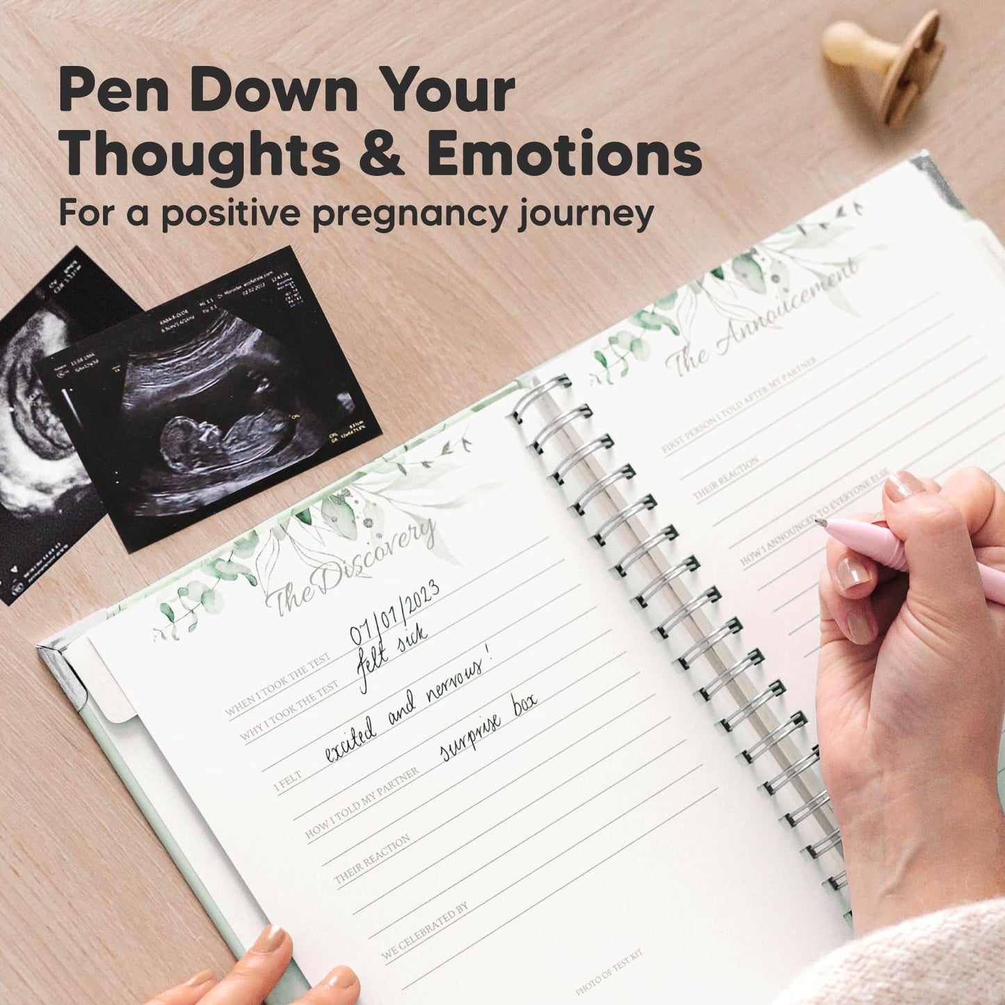 Pregnancy Journal for First Time Moms Gifts - 90 Pages Hardcover Pregnancy Memory Book, Beautiful & Cute Baby Book Keepsake, Ultrasound Baby Scrapbook, First Mother's Day Gifts (Alpine)