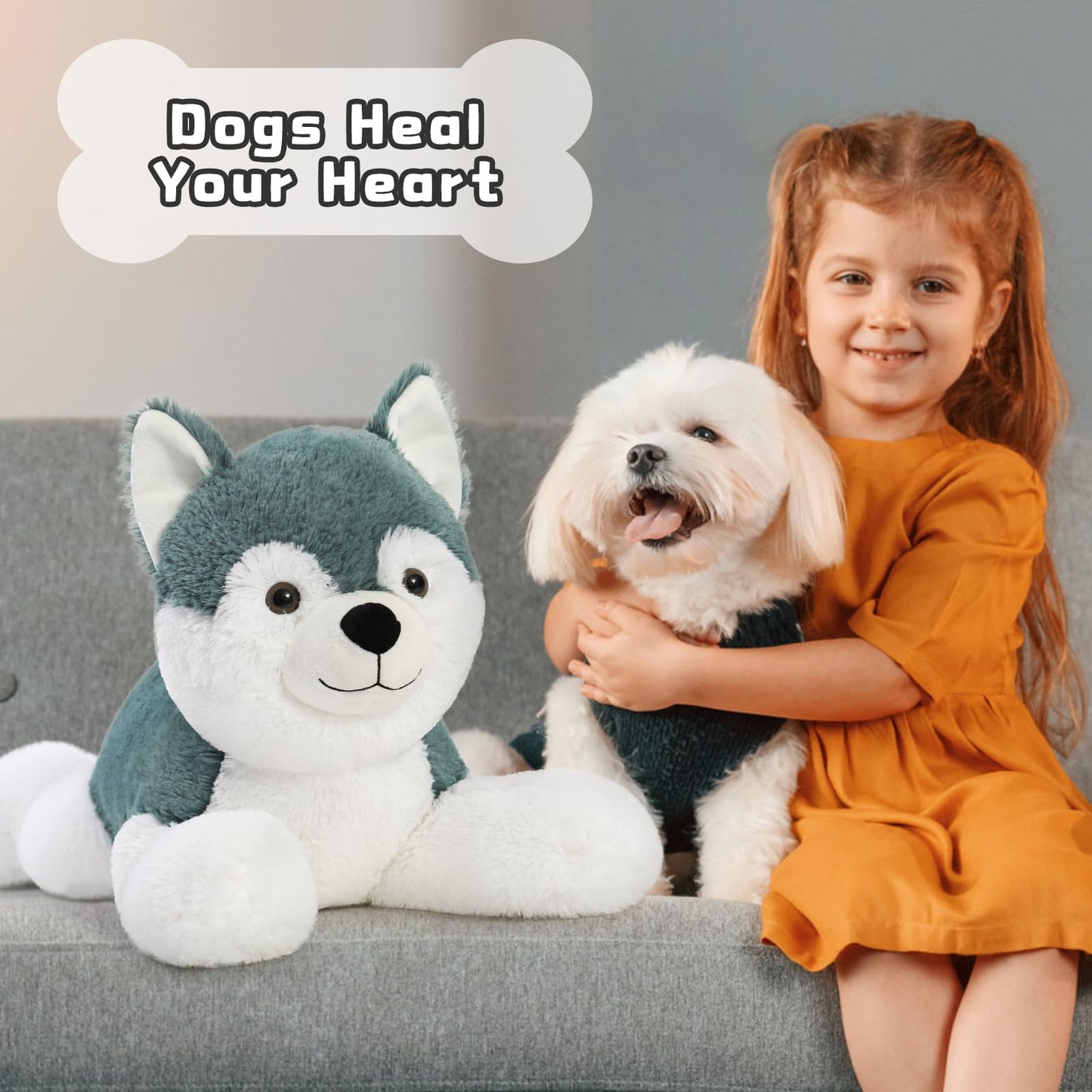MaoGoLan 52“ Giant Stuffed Puppy Dog Animal,Ultra Soft Large Plush Soft Plush Dog Body Pillow Toy for Girls,Kids,Puppy Lover