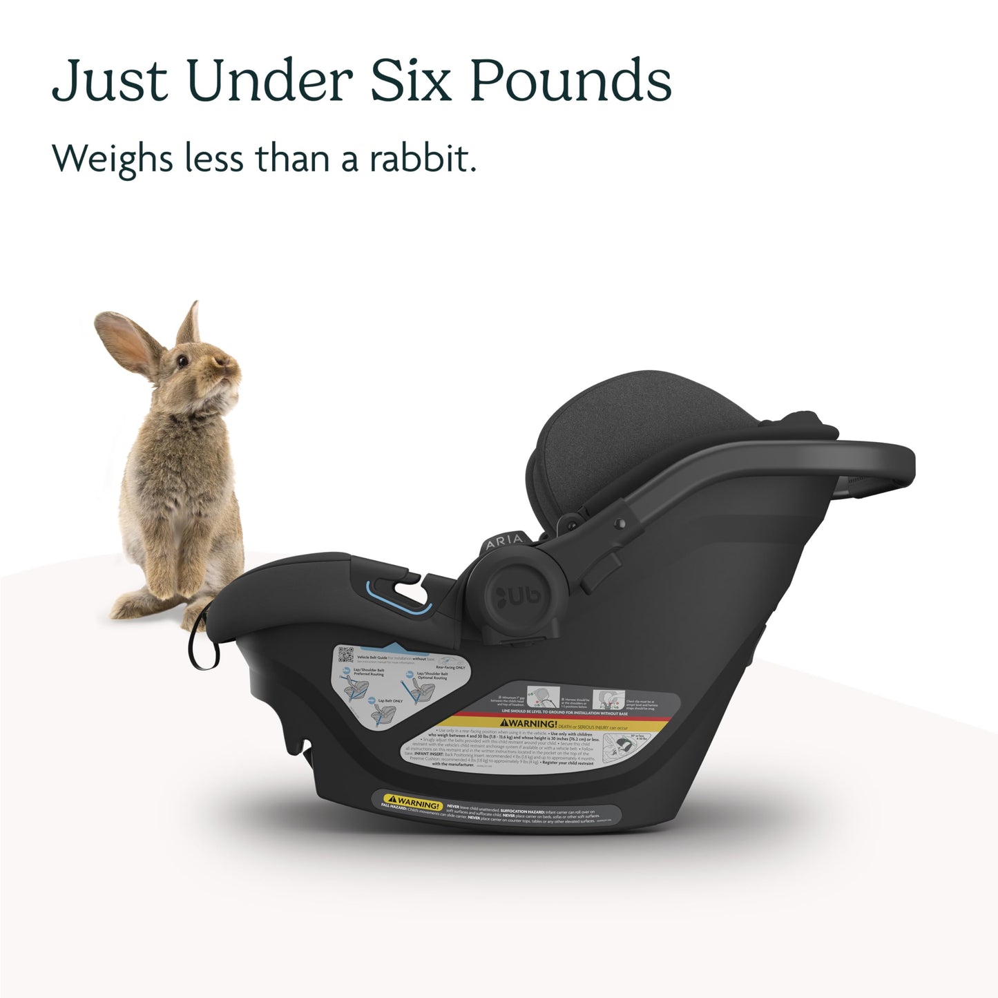 UPPAbaby Aria Lightweight Infant Car Seat/Just Under 6 lbs for Easy Portability/Base with Load Leg + Infant Insert Included/Direct Stroller Attachment/Declan (Oat Mélange/Chestnut Leather)