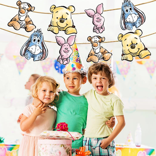 Cute Bear Banner For Baby Shower Decorations Birthday Banner Party Decoration Party Supplies(8PCS)