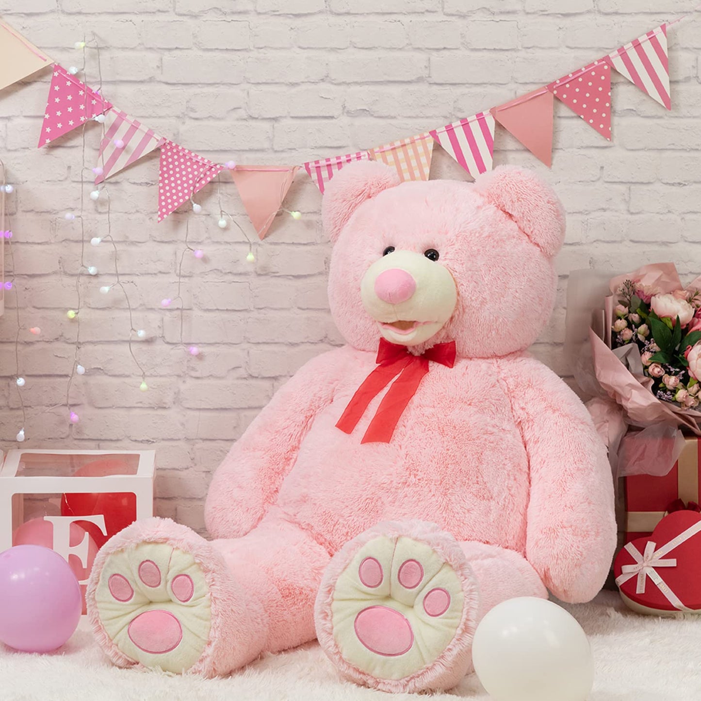 HollyHOME 6ft Teddy Bear Giant Teddy Bear Stuffed Animal with Embroidered Paws Holiday Valentine's Toy Gift for Girlfriend Kids 72 inches Brown