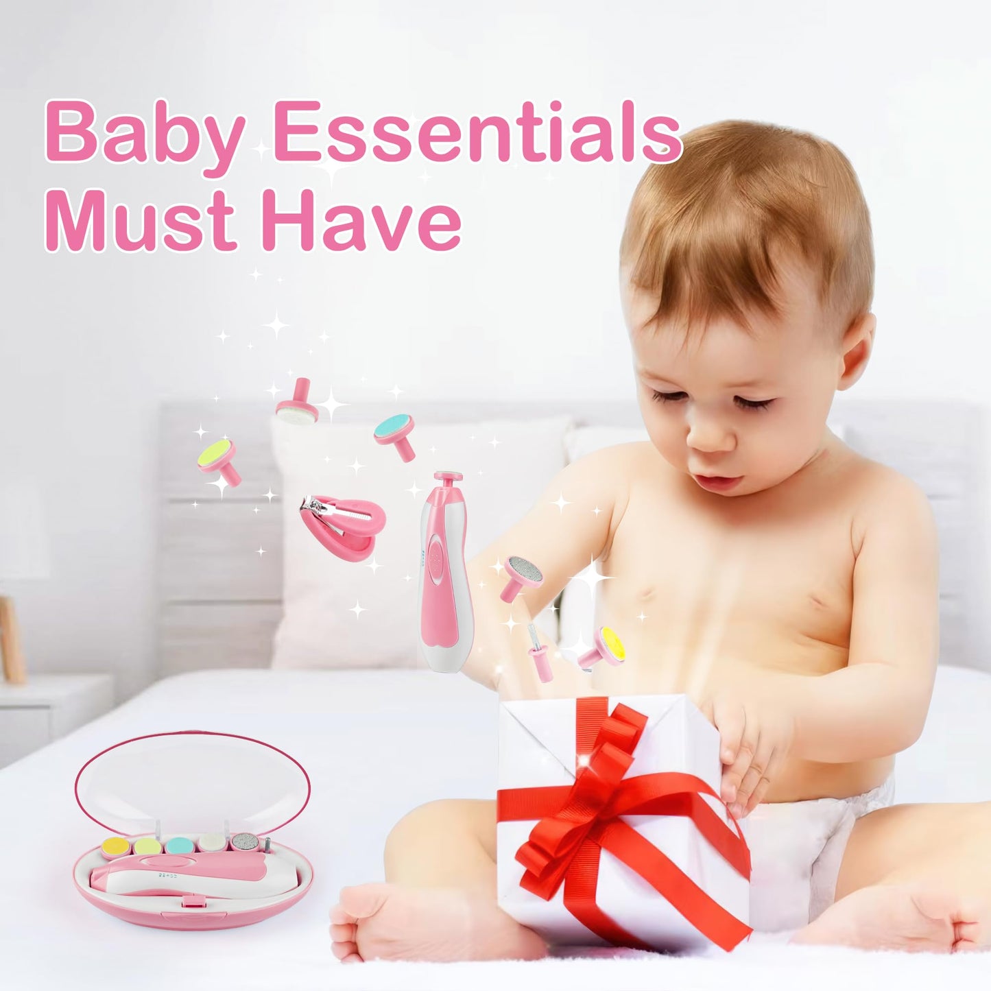 OTTOLIVES Baby Healthcare and Grooming Kit, 24 in 1 Baby Electric Nail Trimmer Set Newborn Nursery Health Care Set for Newborn Infant Toddlers Baby Boys Girls Kids (0-3 Years+) (Green)