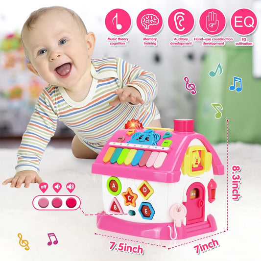 Toys for 1+ Year Old Girl Gifts: Montessori Musical Toddler Toys Age 1-2 - 8-in-1 Multi-Functional House Educational Baby Toys 6-12 12-18 Months - First Birthday Gift for 1 2 Year Old Girls Boys Kids