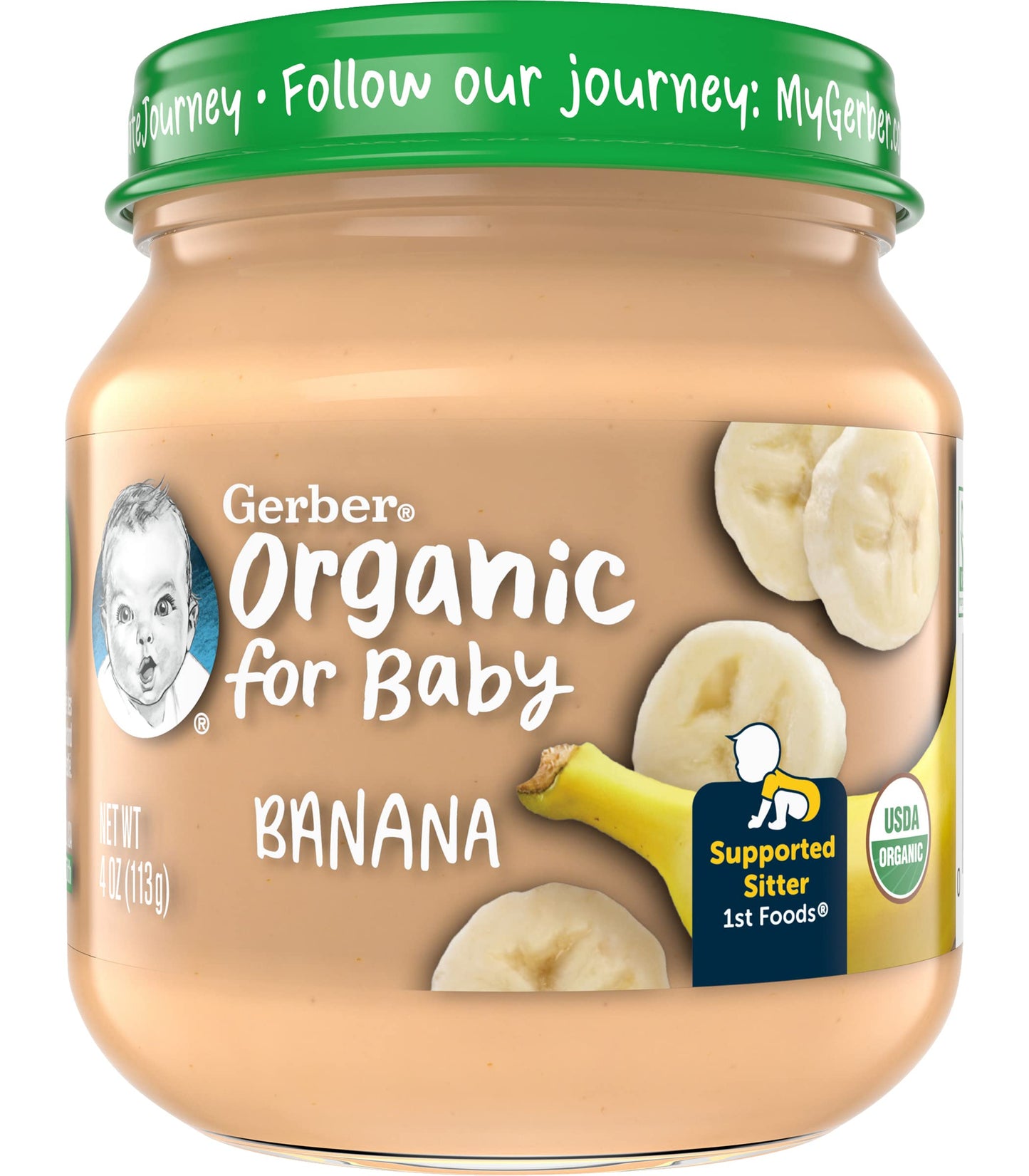 Gerber Organic for Baby 2nd Foods Veggie Power Baby Food Jar (Banana, Pack of 6)
