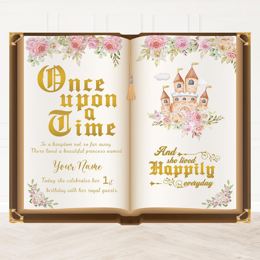Custom Girl Birthday Backdrop Banner – Princess Fairy Tale Party Decor, Personalized Premium Photo Booth Background for Birthdays, Baby Showers – Durable, Reusable, Easy to Hang (5x7ft)