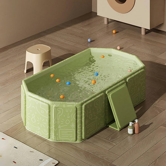 Large Bathroom Bathtub, Foldable Bathtub, Foldable Bathtubs for Home, Large Bathtubs for Portable Shower Basin, Foldable Easy to Use (Green, Includes Toy Balls and Ducklings)