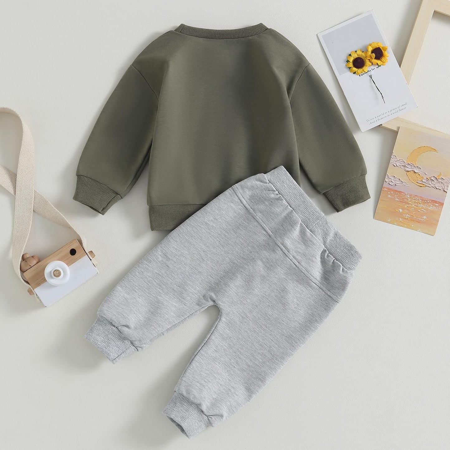 Toddler Boy Clothes Pretty Fly for A Little Guy Outfit Long Sleeve Sweatshirt Top Jogger Pants Cute 2Pcs Set 0-3T