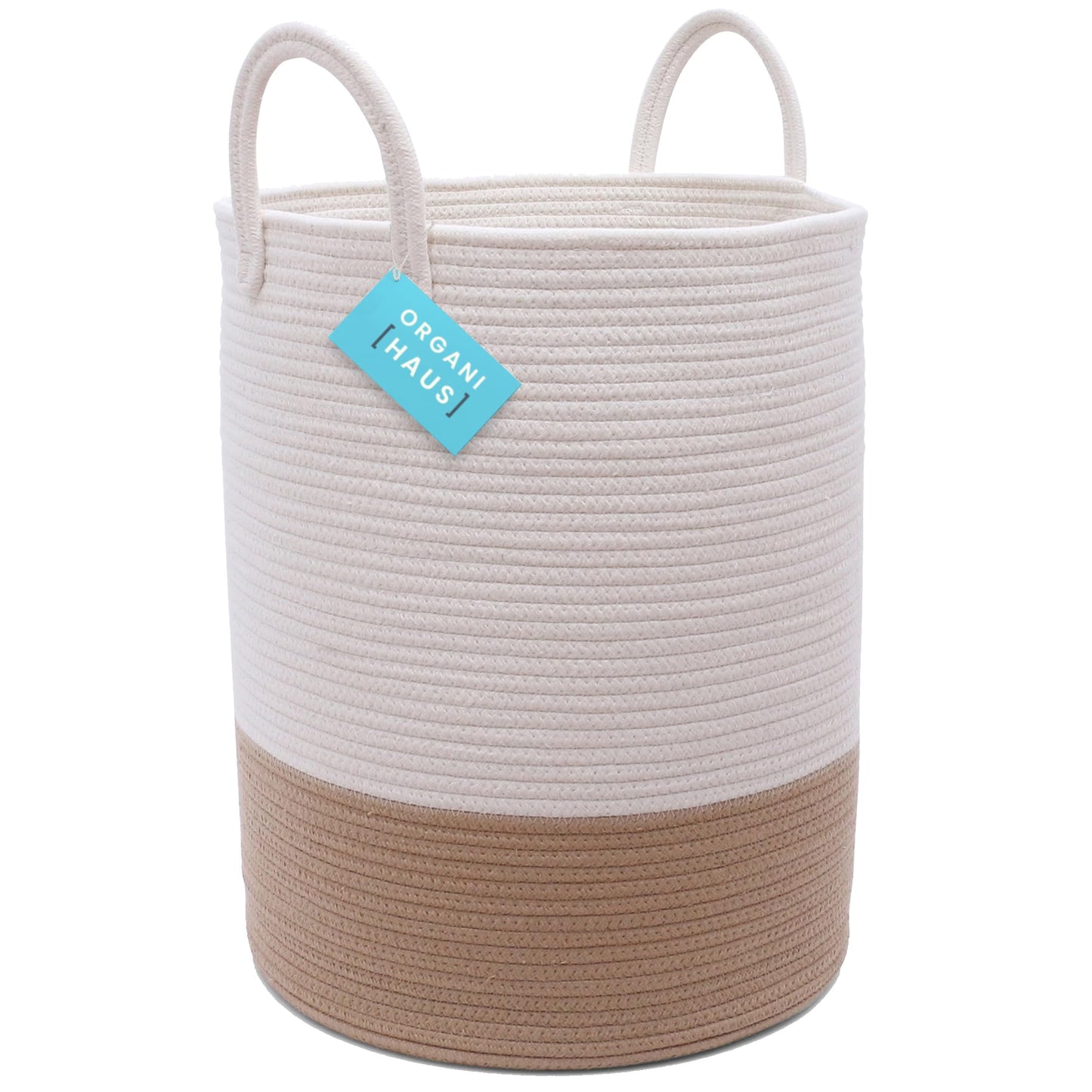 OrganiHaus Large Blanket Basket for Living Room 20x13, Rainbow Rope Basket for Classroom Organization, Toy Storage Basket, Woven Kids Laundry Basket, Baby Toy Box, Cute Storage Basket, Nursery Hamper