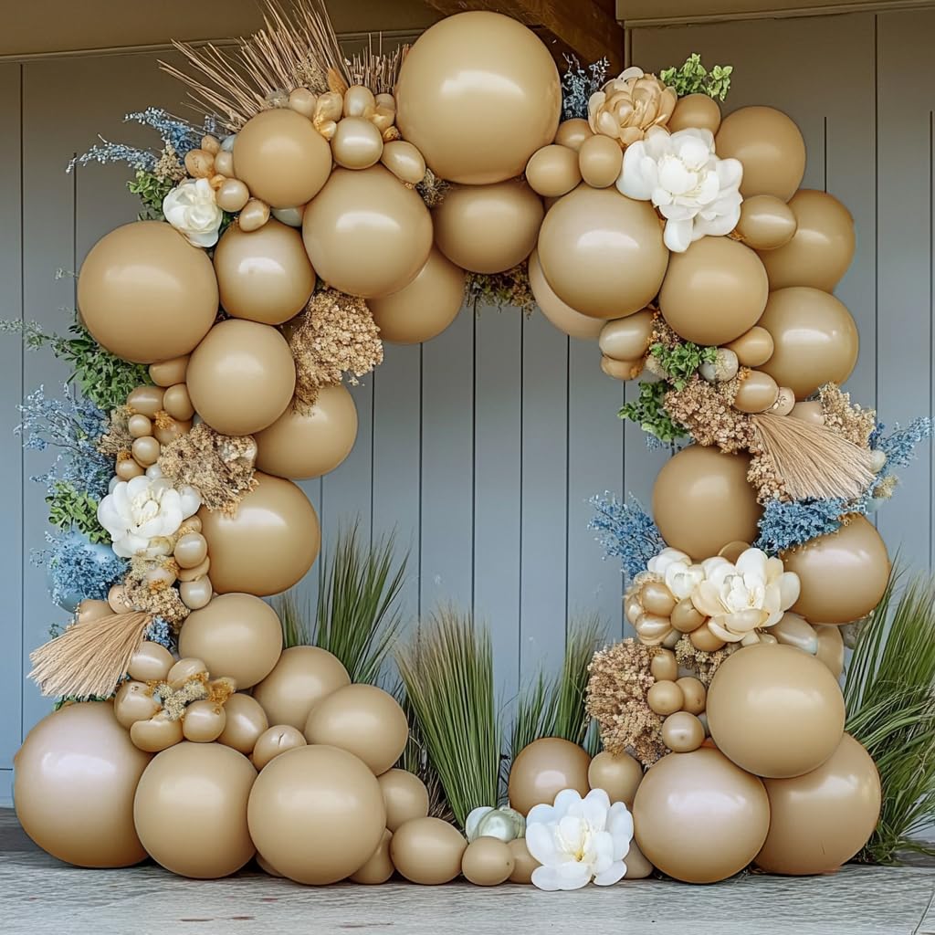 Double Stuffed Nude Balloon Garalnd Blush Beige Balloons Cream Brown Balloon Arch Kit Different Sizes Ivory Latex Balloons For Neutral Baby Shower Gender Reveal Birthday Boho Party Decorations