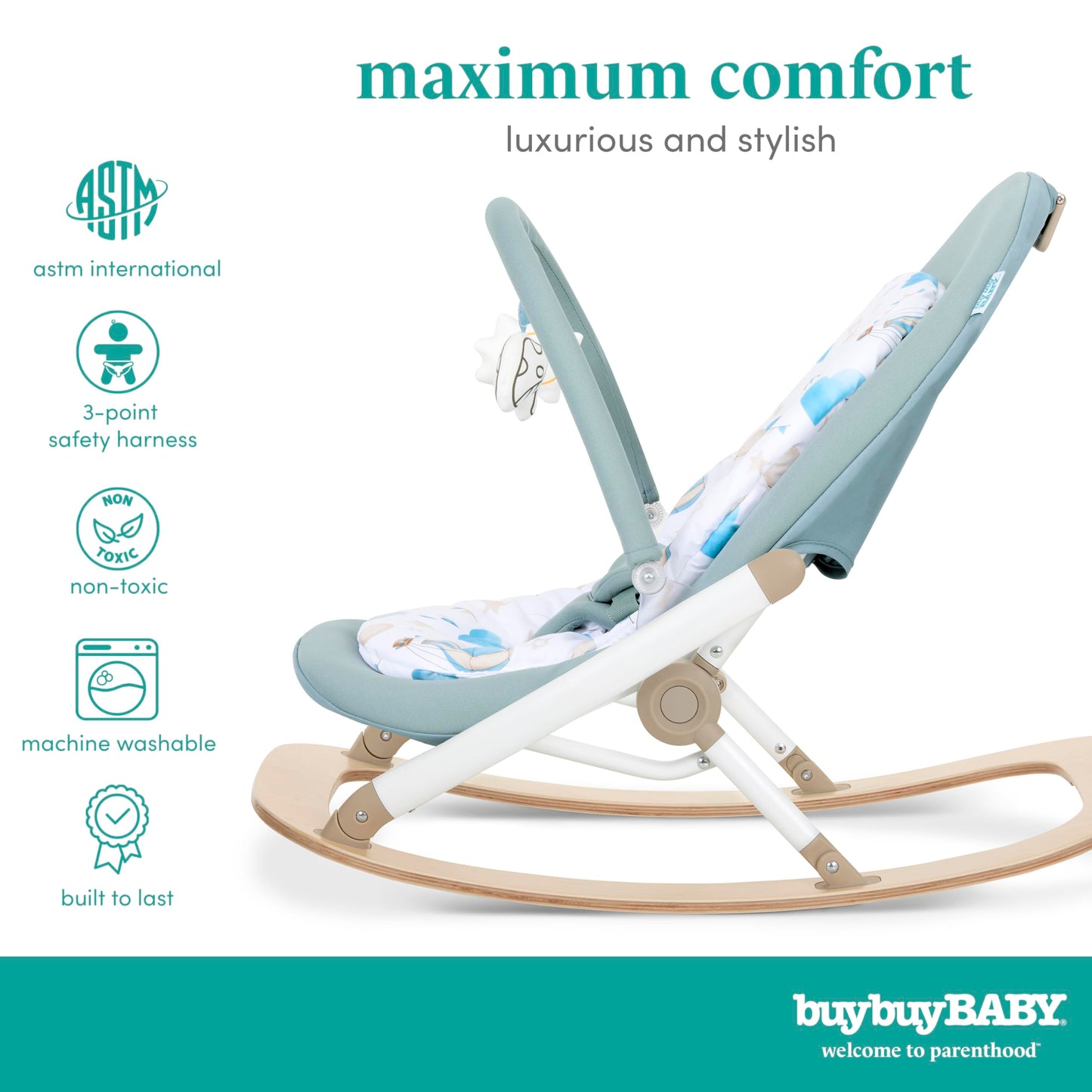 BuyBuy Baby by Evolur SleekSway Portable Rocker in Mint White