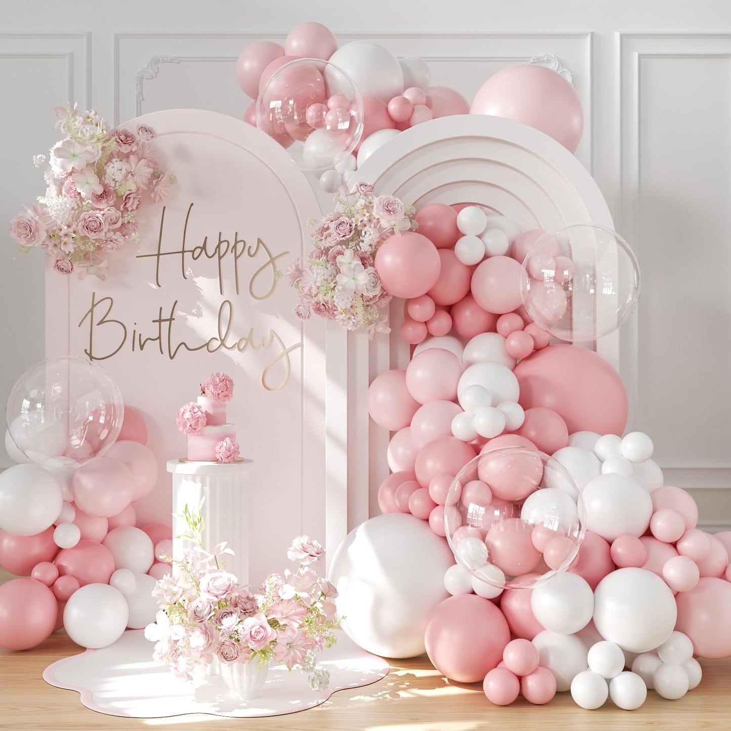 Dusty Blue Balloon Arch Kit 132Pcs Dusty Blue and White Balloon Arch Garland Kit Include Dusty Blue White Pastel Blue Clear Balloons for Birthday Wedding Baby Shower Bridal Party Decorations