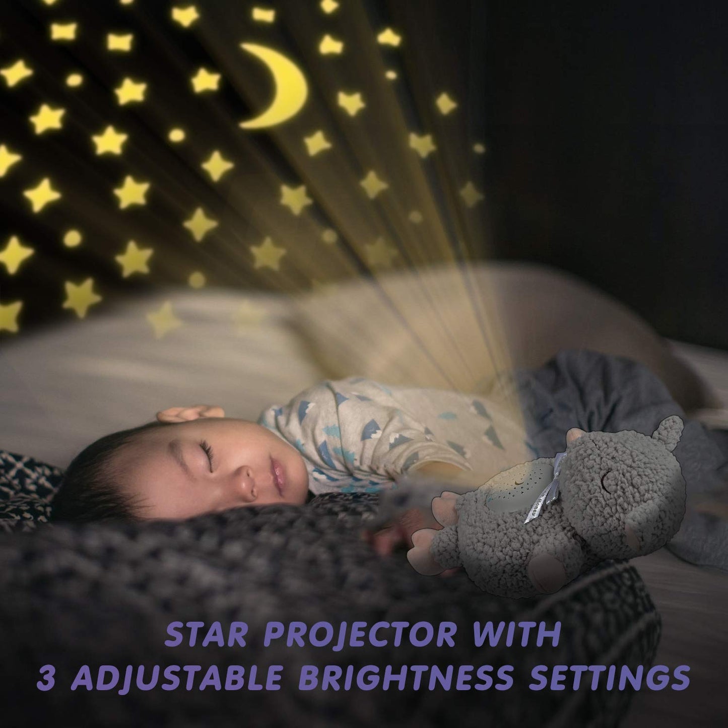 BEREST Baby Sleep Soother Sheep, Mom's Heartbeat Cry Sensor Lullabies & White Noise Sound Machine, Nursery Decor Night Light Projector Toddler Crib Sleeping Aid, Babies Shower Gifts Stuffed Animal