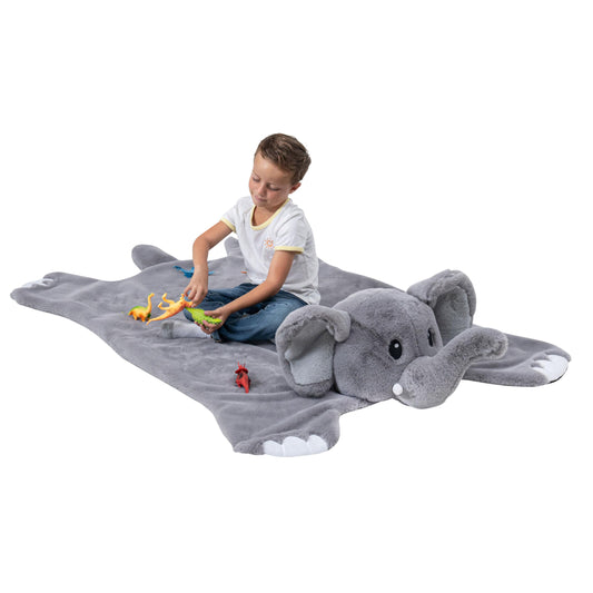 Plush PlushieRugs - Animal Rug for Kids Room, Fluffy Nursery and Fur Kids Rugs for Playroom - Big Large Stuffed Animals Irregular Shaped Rug that Works Great as Woodland Nursery Decor (Dinosaur)