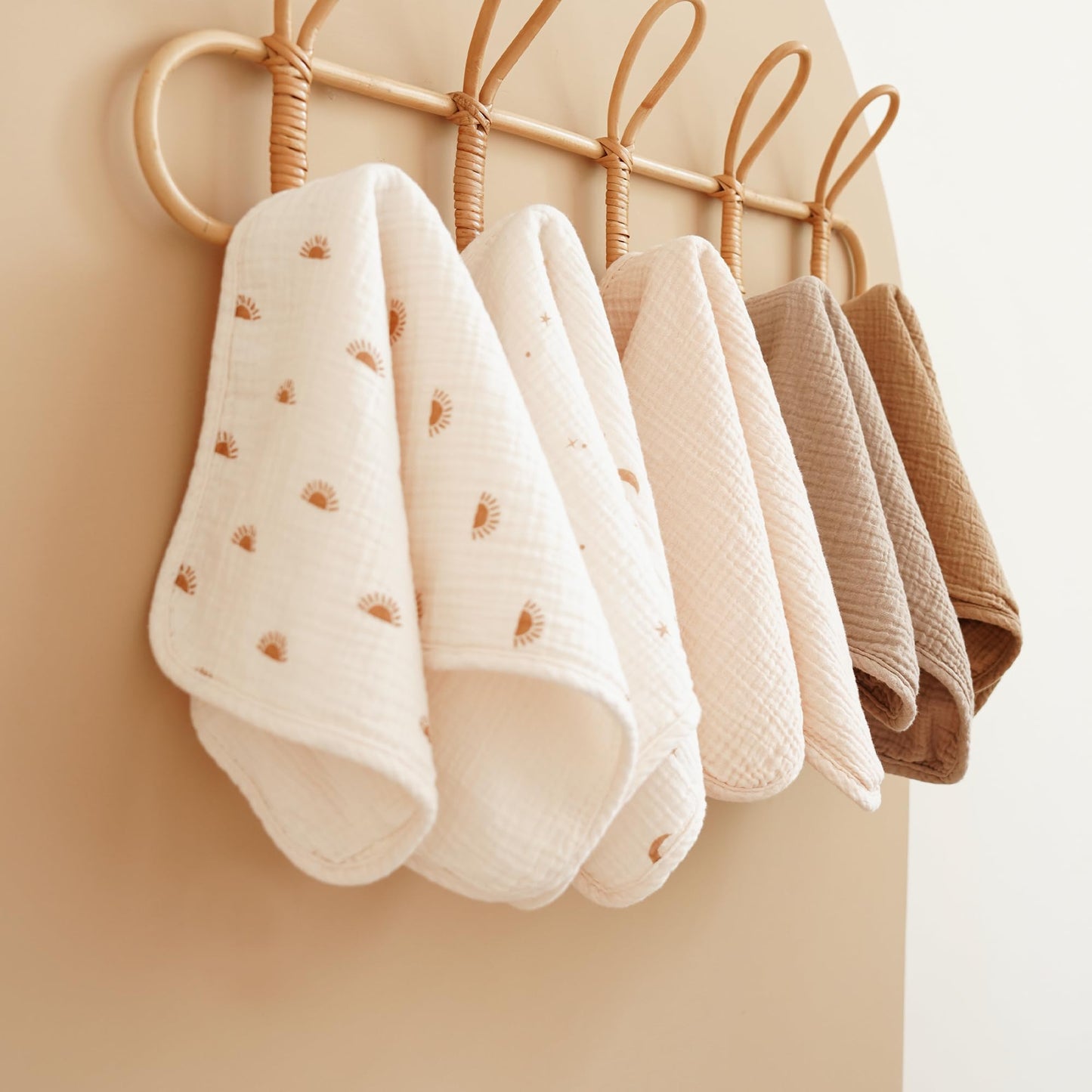 Konssy 6-Pack Muslin Baby Burp Cloths, Large 100% Cotton Burping Clothes, Soft & Absorbent for Newborns, Baby Boys and Girls