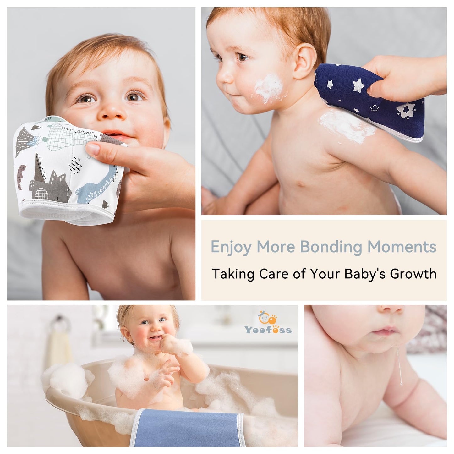 Yoofoss Baby Burp Cloths 5 Pack Burping Cloths for Babies Boys Girls Large 21''X10'' Extra Soft and Absorbent Flowers