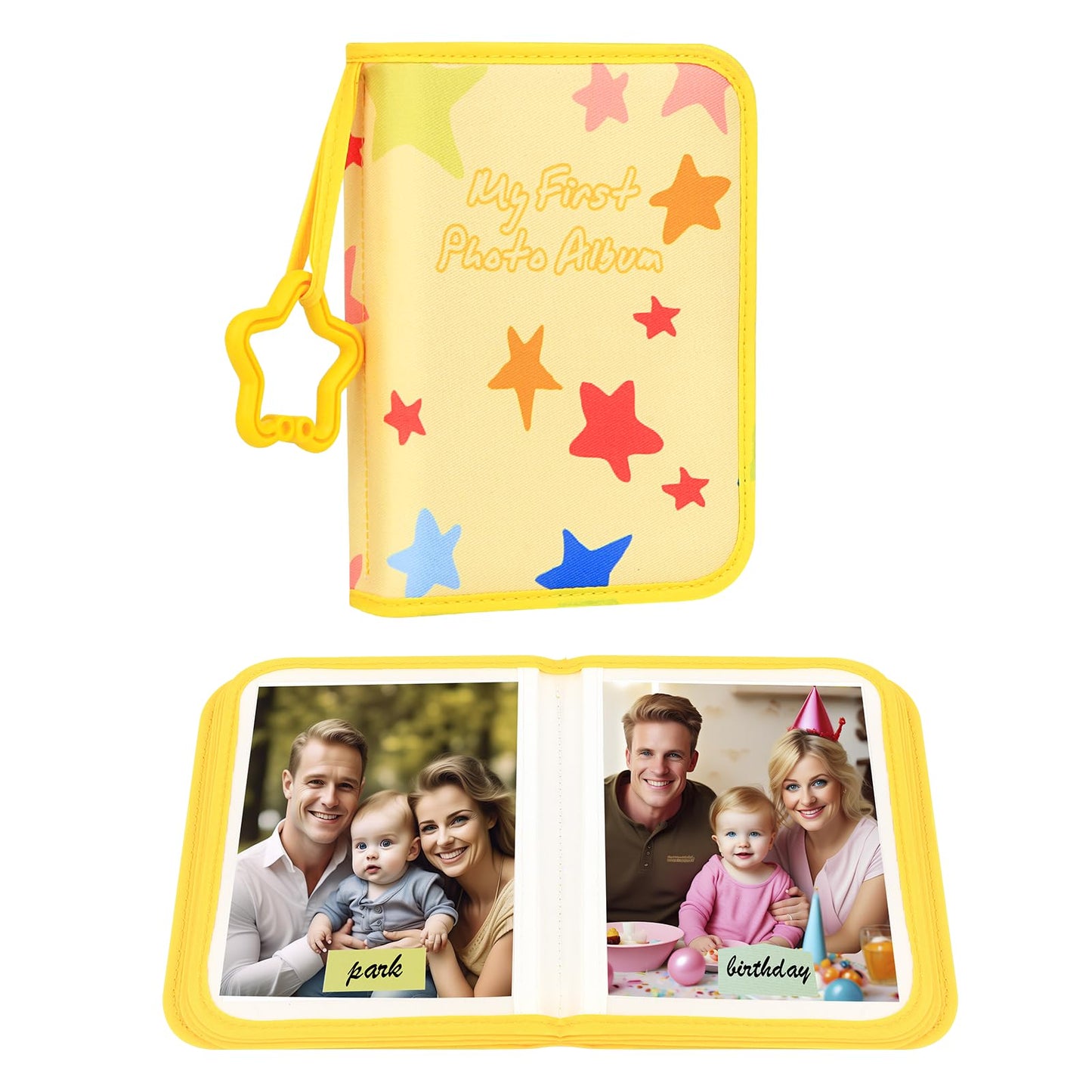Baby's My First Photo Album for Baby Holds 21 4x6 Photos, Baby Photo Album Soft Cloth Family Book, My First Family Album for 4x6 Baby Shower Kids Toddlers Family Pictures, Toddler Photo Album (Blue)