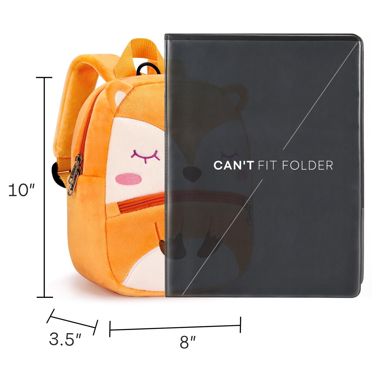 mibasies Toddler Backpacks for Girls 2-4: Plush Backpack -3D Animal Cartoon Mini Travel Bag -10 inch Toddler Backpack Leash