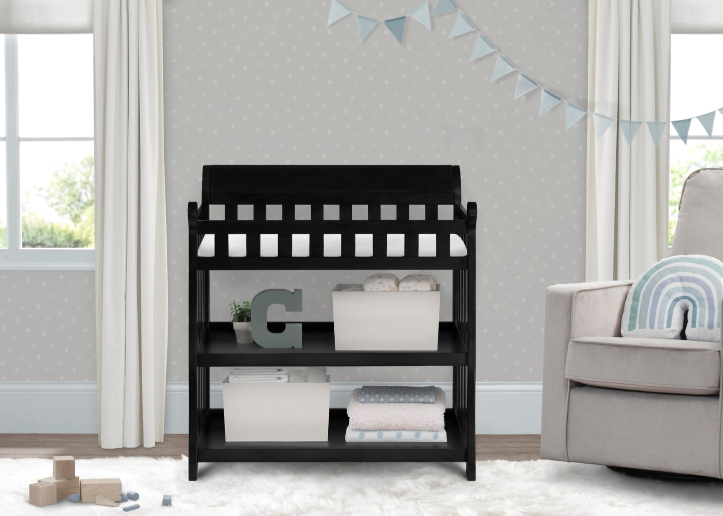 Delta Children Eclipse Changing Table with Changing Pad, White