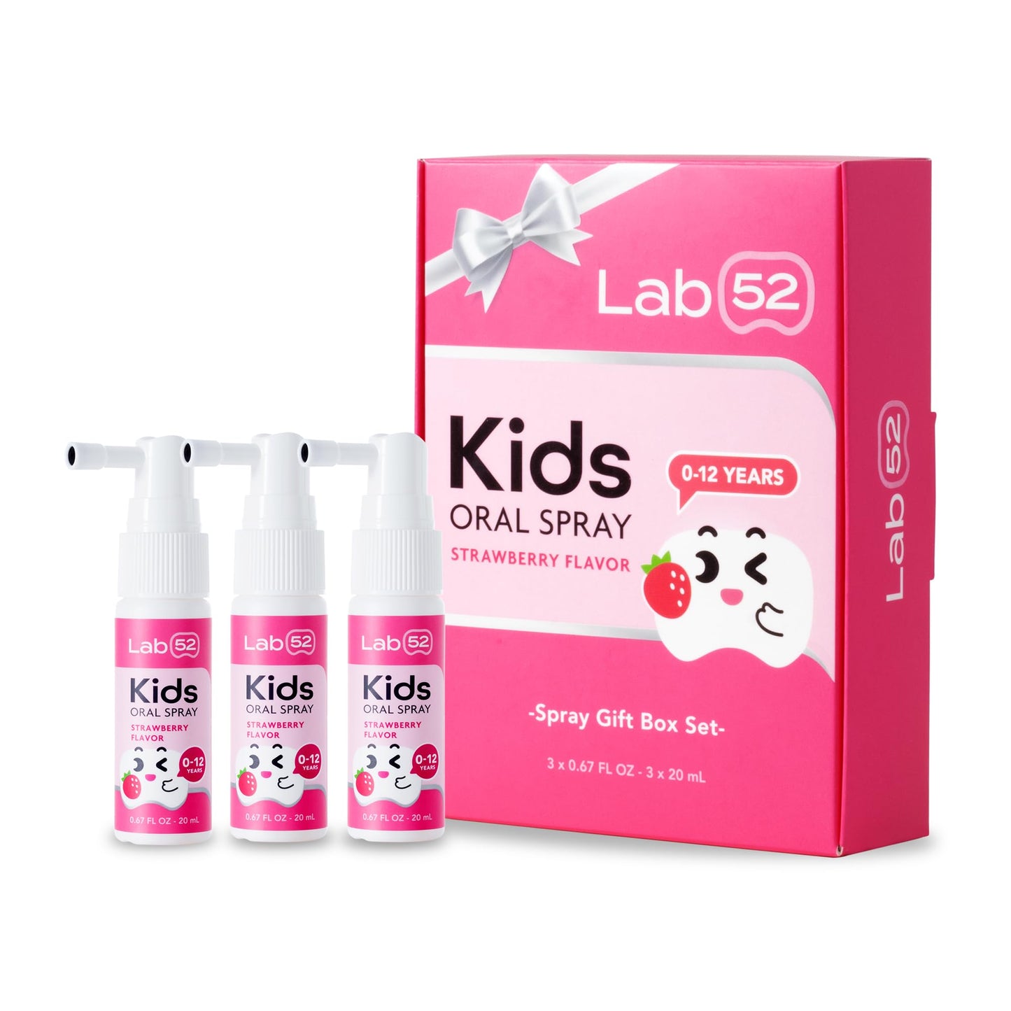 LAB52 Kids Oral Spray, Toddler Toothpaste Helper for Cavity Repair and Fresh Breath, Children Anticavity with Fluoride Free for Newborn to Preschoolers, Xylitol Vanilla Flavor