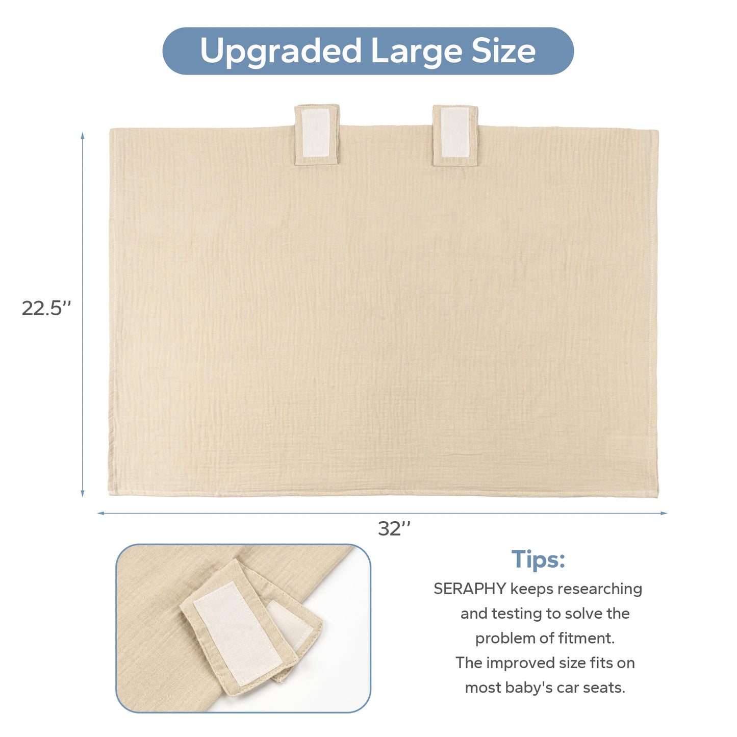 SERAPHY 100% Muslin Cotton Car Seat Covers for Babies, Universal Baby Car Seat Cover, Breathable Muslin Carseat Cover Canopies for Boys and Girls, Soft Infant Car Seat Cover for Summer — Rabbits