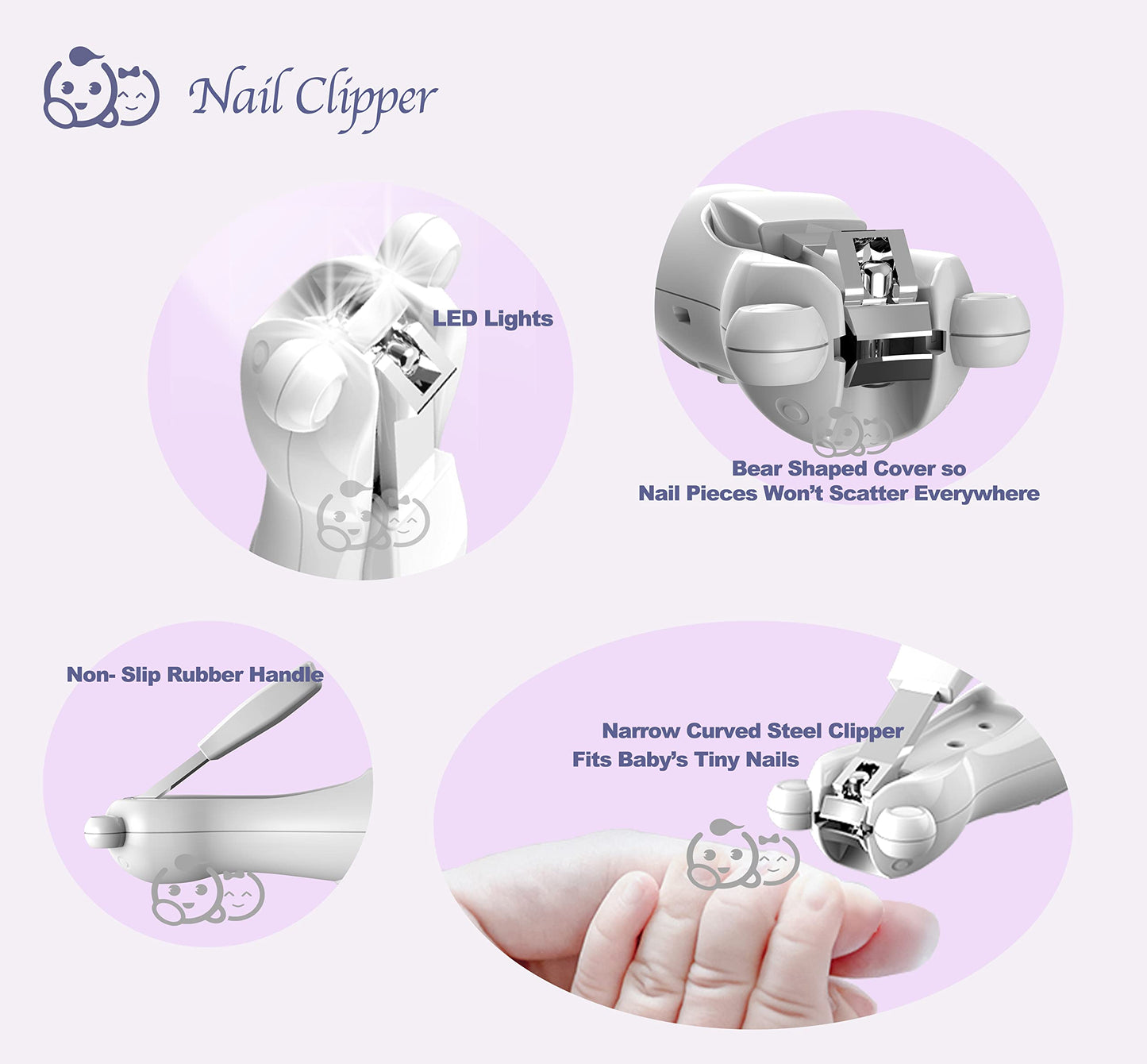 Baby Nail Trimmer 21 in 1, Usage Labeled Case & 13 Extra Replacement Tools, Royal Angels Baby Electric Nail File, Baby Nail Care, Nail Clipper Newborn Toddler Toes & Fingernails Nail Kit (Blue)