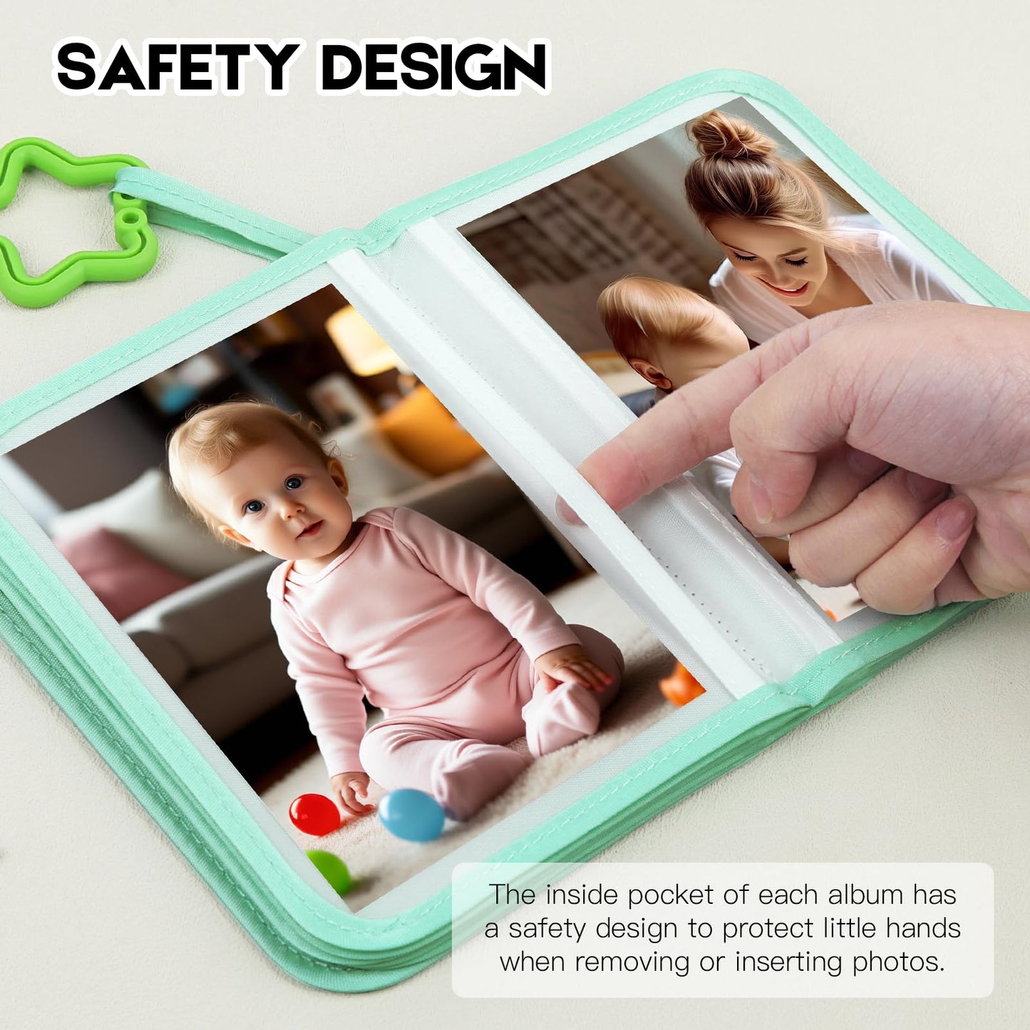 Baby's My First Photo Album for Baby Holds 21 4x6 Photos, Baby Photo Album Soft Cloth Family Book, My First Family Album for 4x6 Baby Shower Kids Toddlers Family Pictures, Toddler Photo Album (Blue)