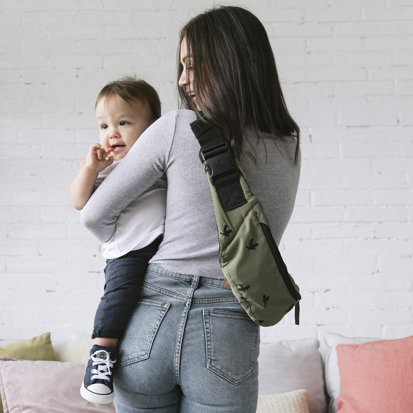 Baby Tula Lite Compact Baby Carrier, Ultra Compact and Lightweight, Travel, Convenient Carry Pouch, Ergonomic and Multiple Posisitions for 12-30 pounds, Soar